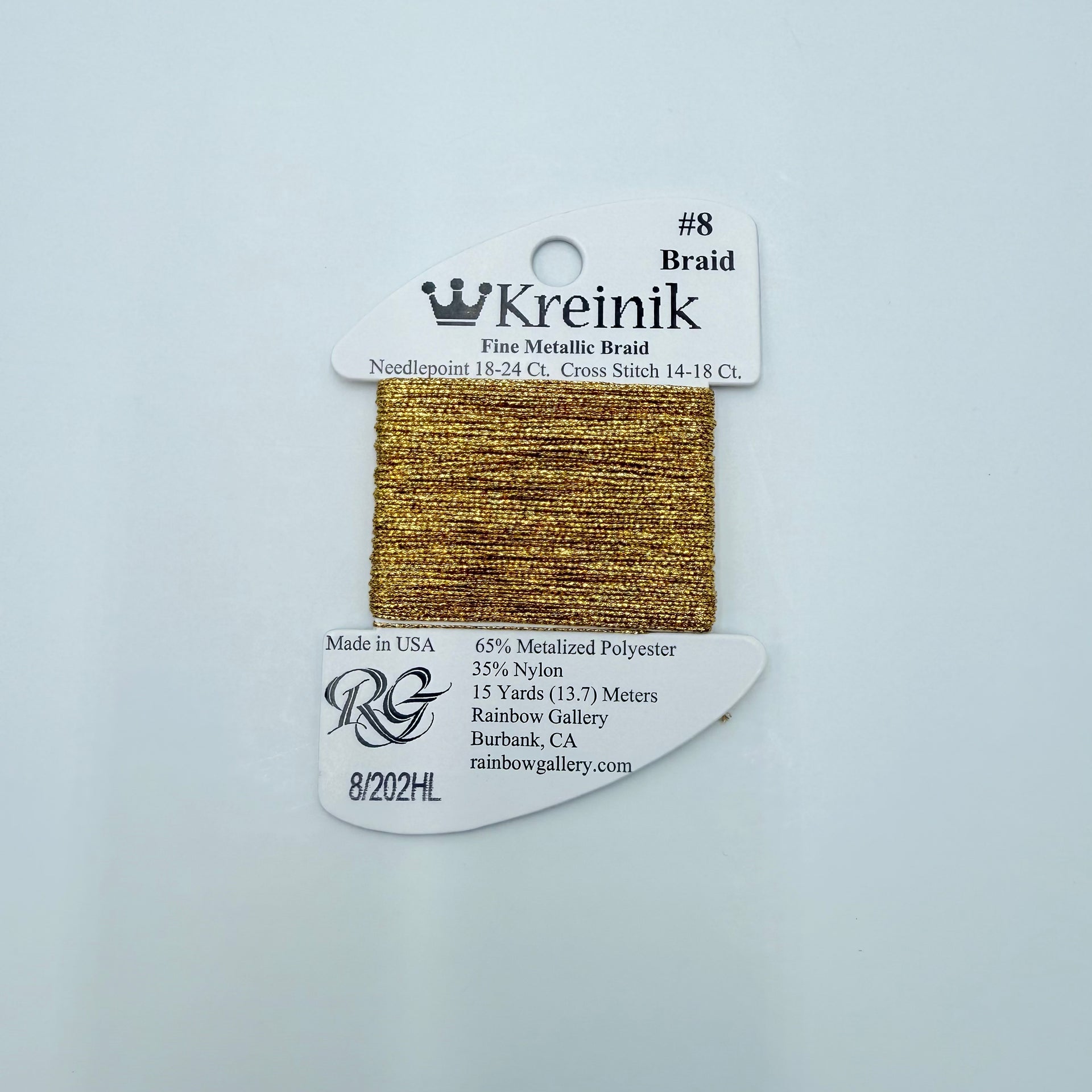 Kreinik Card Size 8 202HL Aztec Gold High Lustre – KC Needlepoint