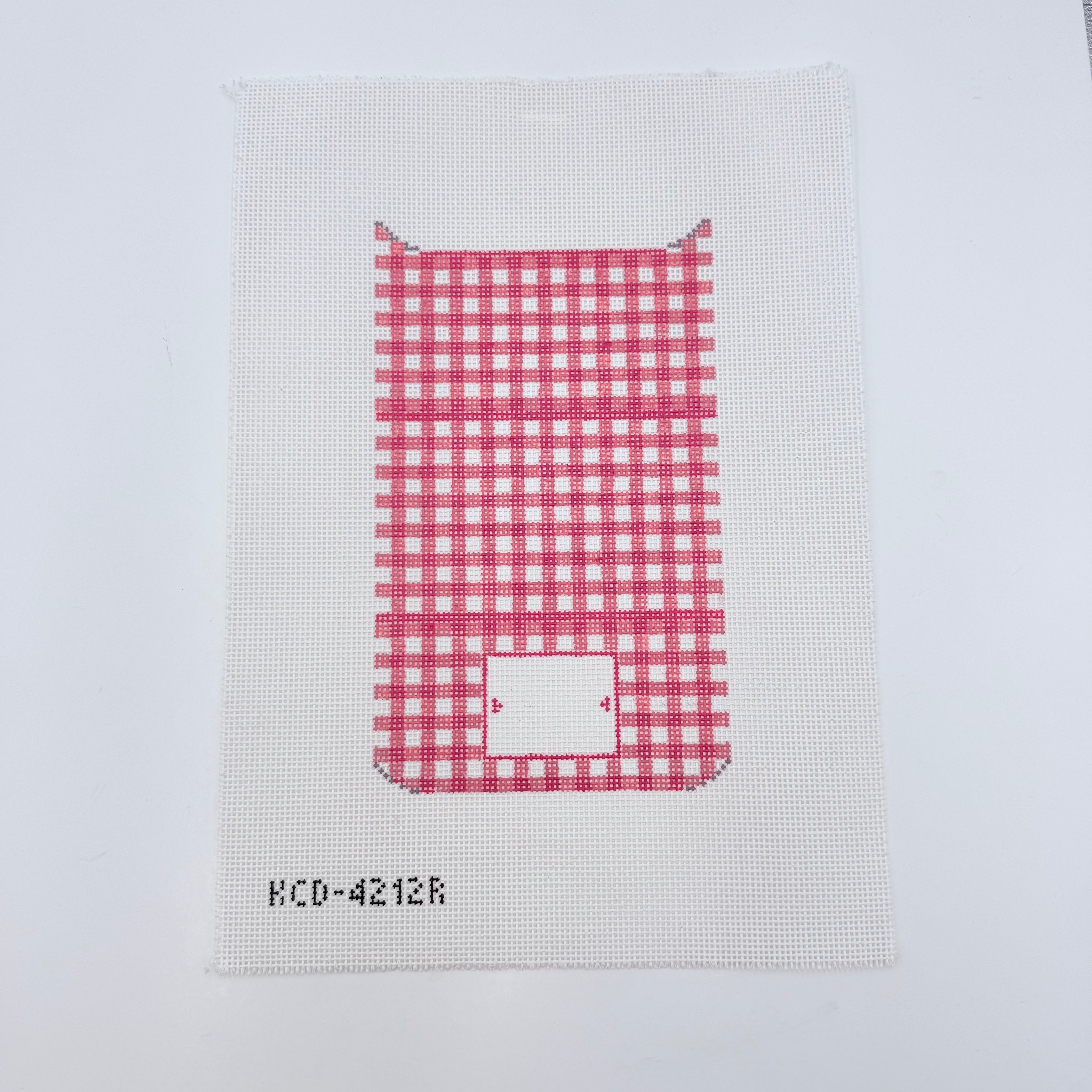 Red Small Treasures Gingham - KC Needlepoint