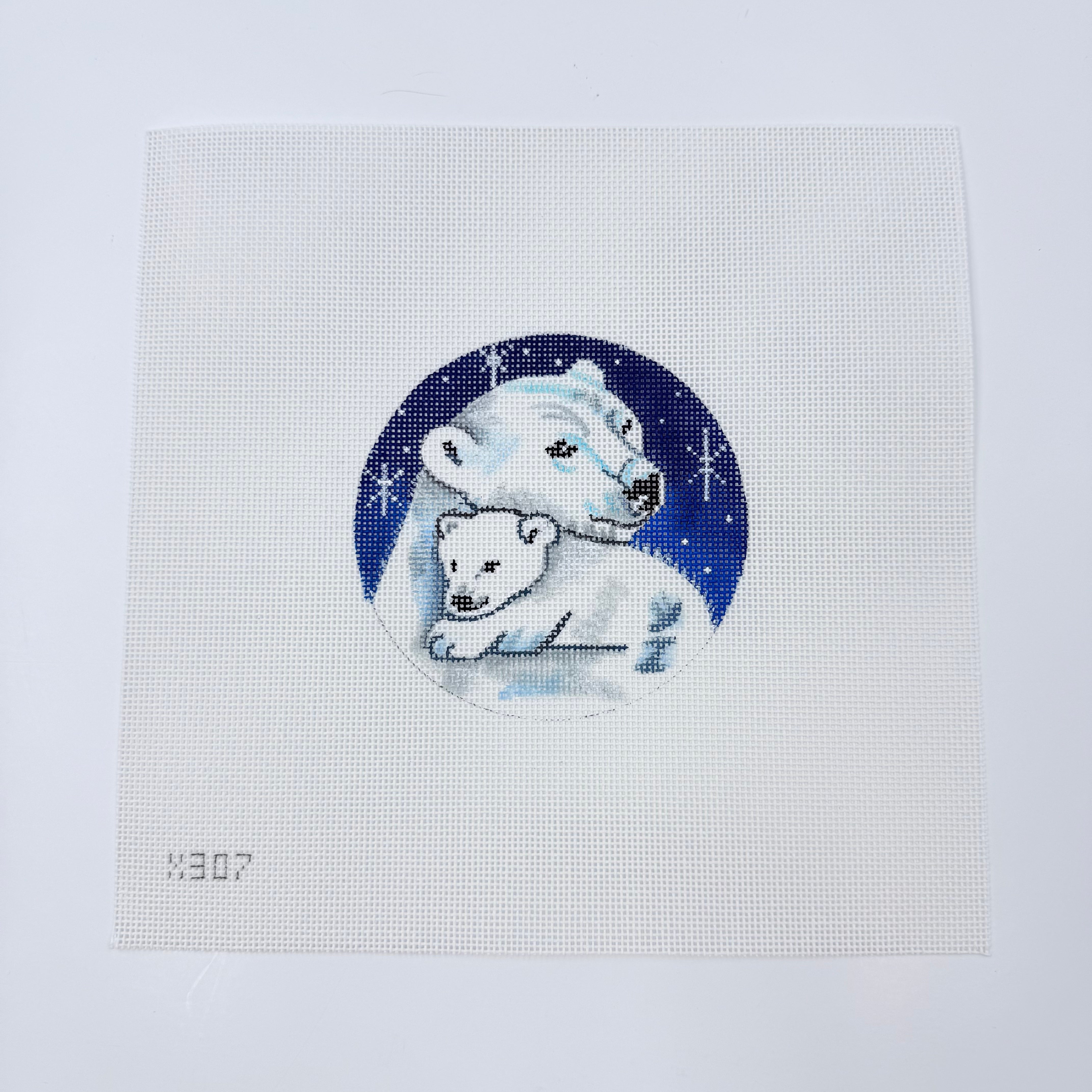 Mama and Cub Polar Bears Canvas - KC Needlepoint