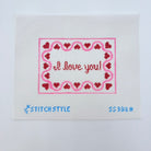 I Love You Pink Canvas - KC Needlepoint
