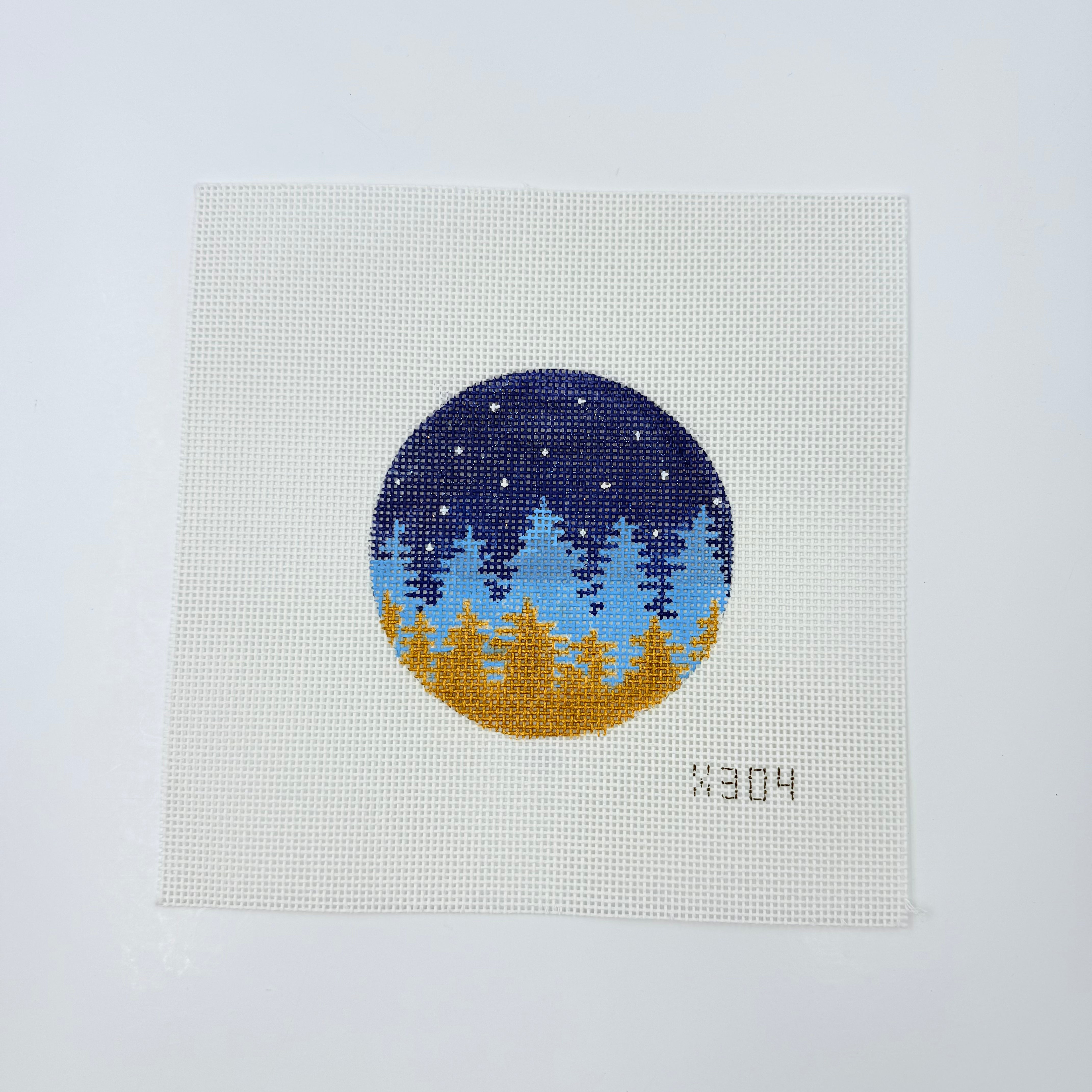 Faded Night Trees Canvas - KC Needlepoint