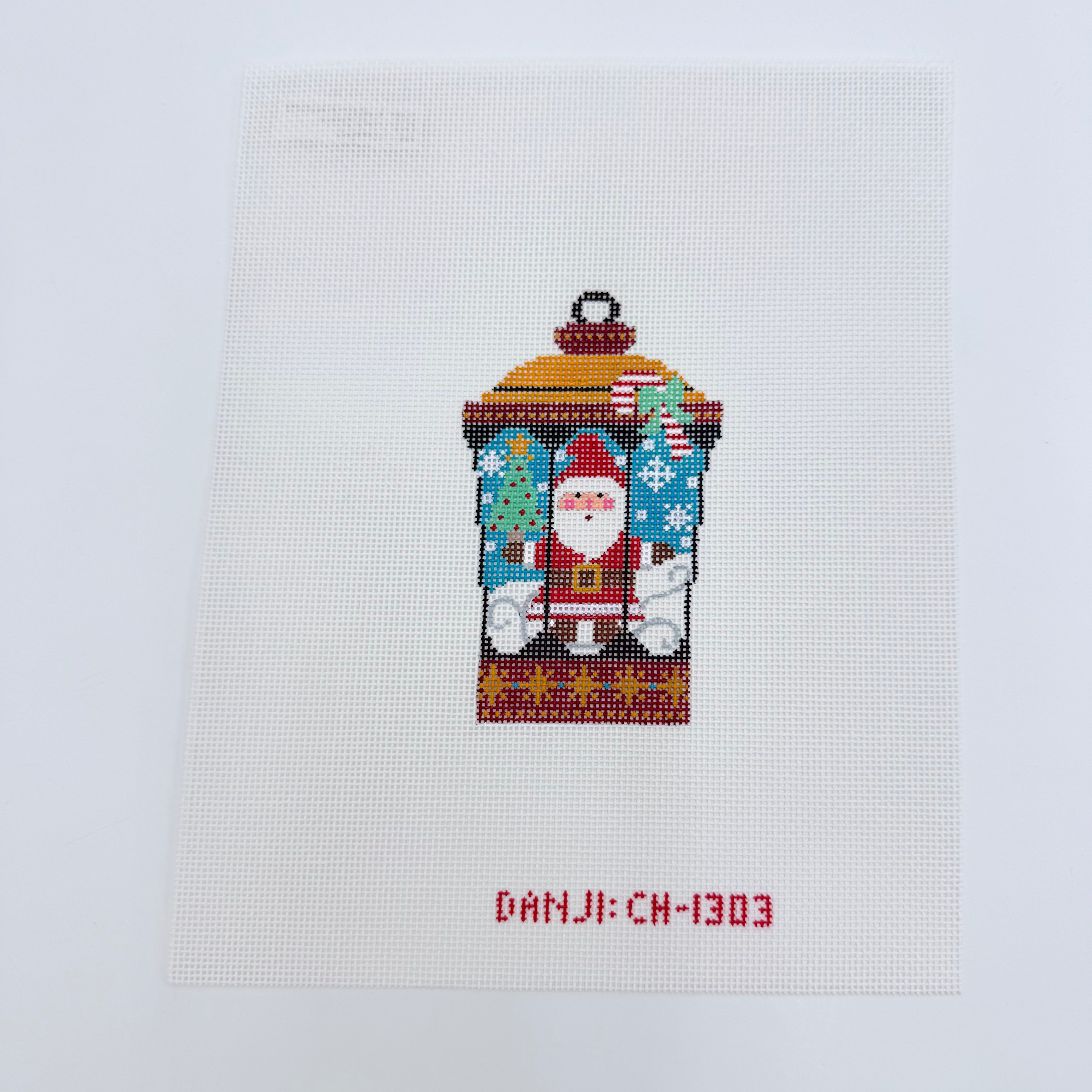 Santa Claus Lantern Canvas - KC Needlepoint