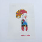 Santa with Present Candy Cane Canvas - KC Needlepoint