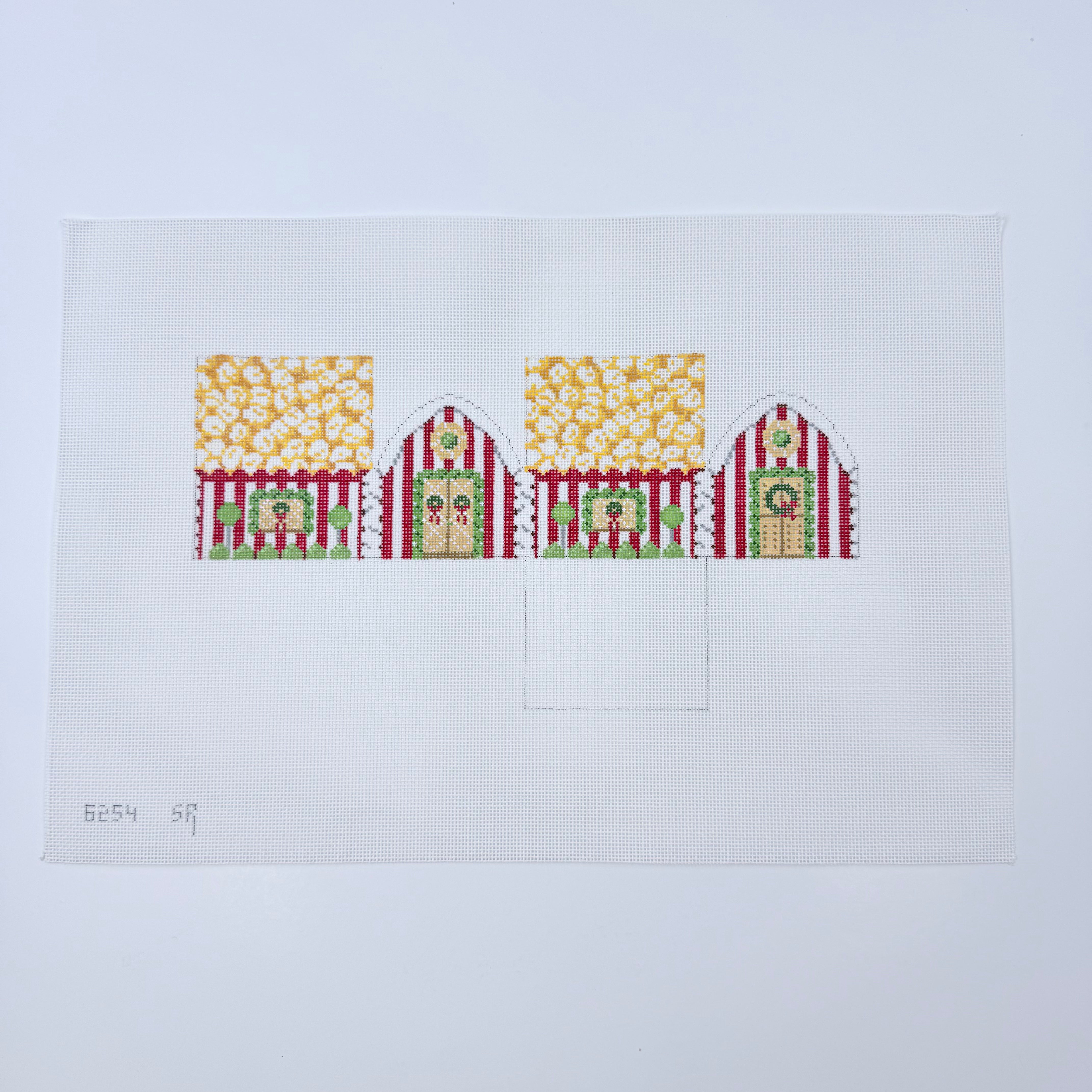Popcorn 3D Gingerbread House Canvas - KC Needlepoint