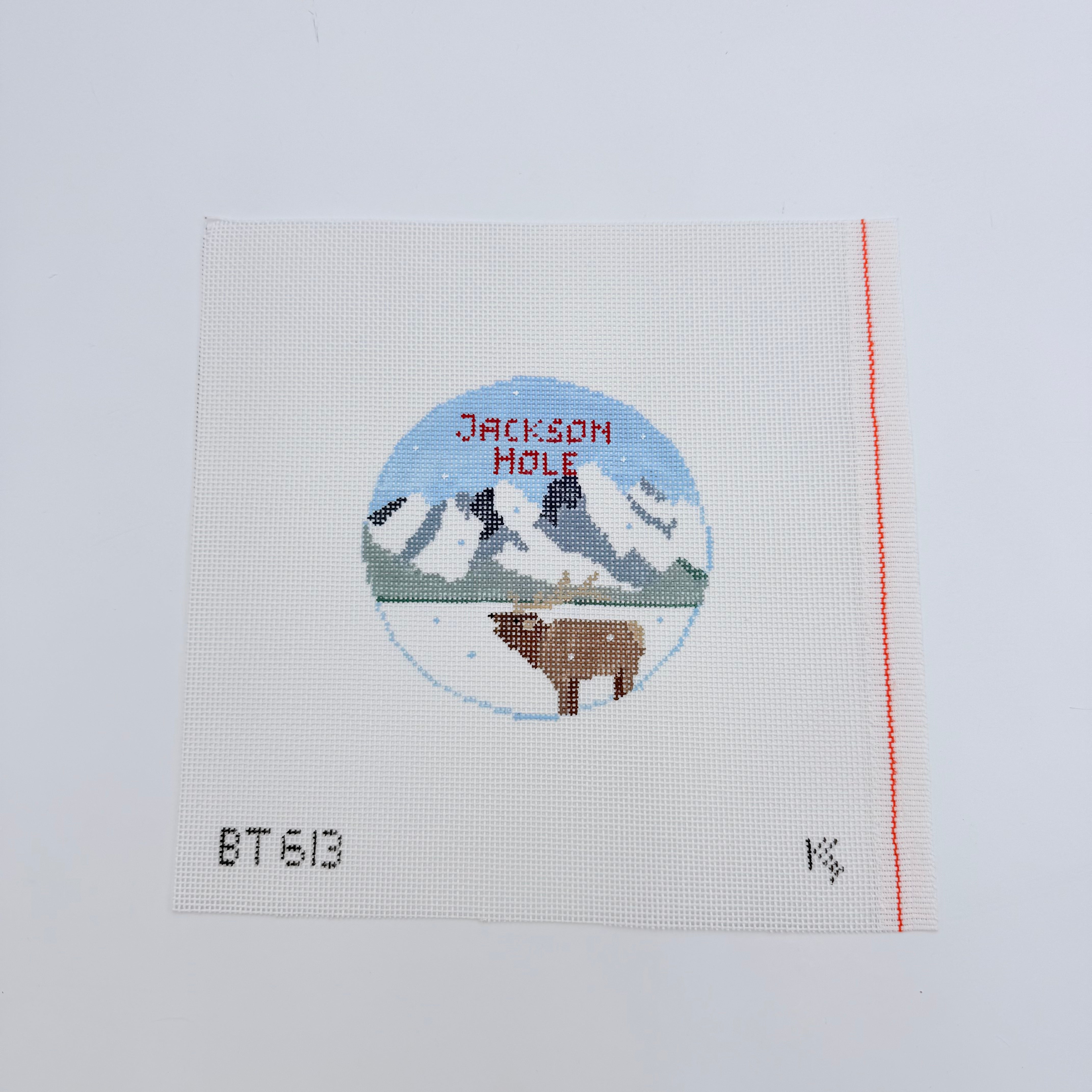 Jackson Hole Travel Round Canvas - KC Needlepoint