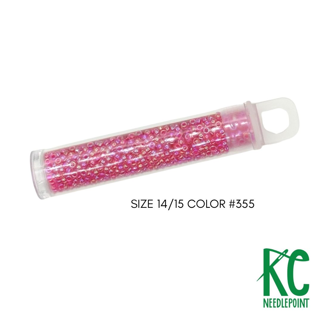 Size 14/15 Seed Beads 355 Pink - KC Needlepoint