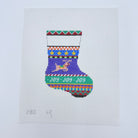 Bold Stripe Reindeer Mini Stocking Canvas - KC Needlepoint