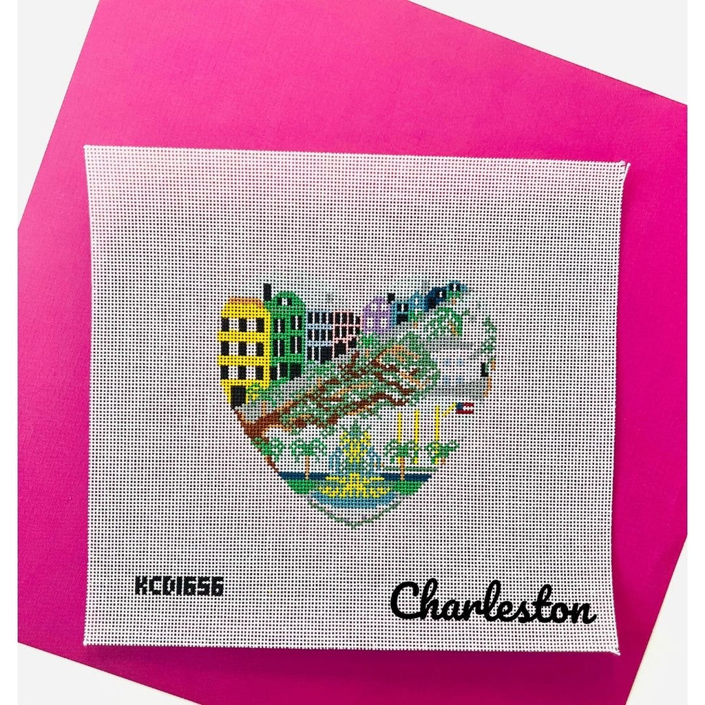 Charleston Heart Canvas - KC Needlepoint