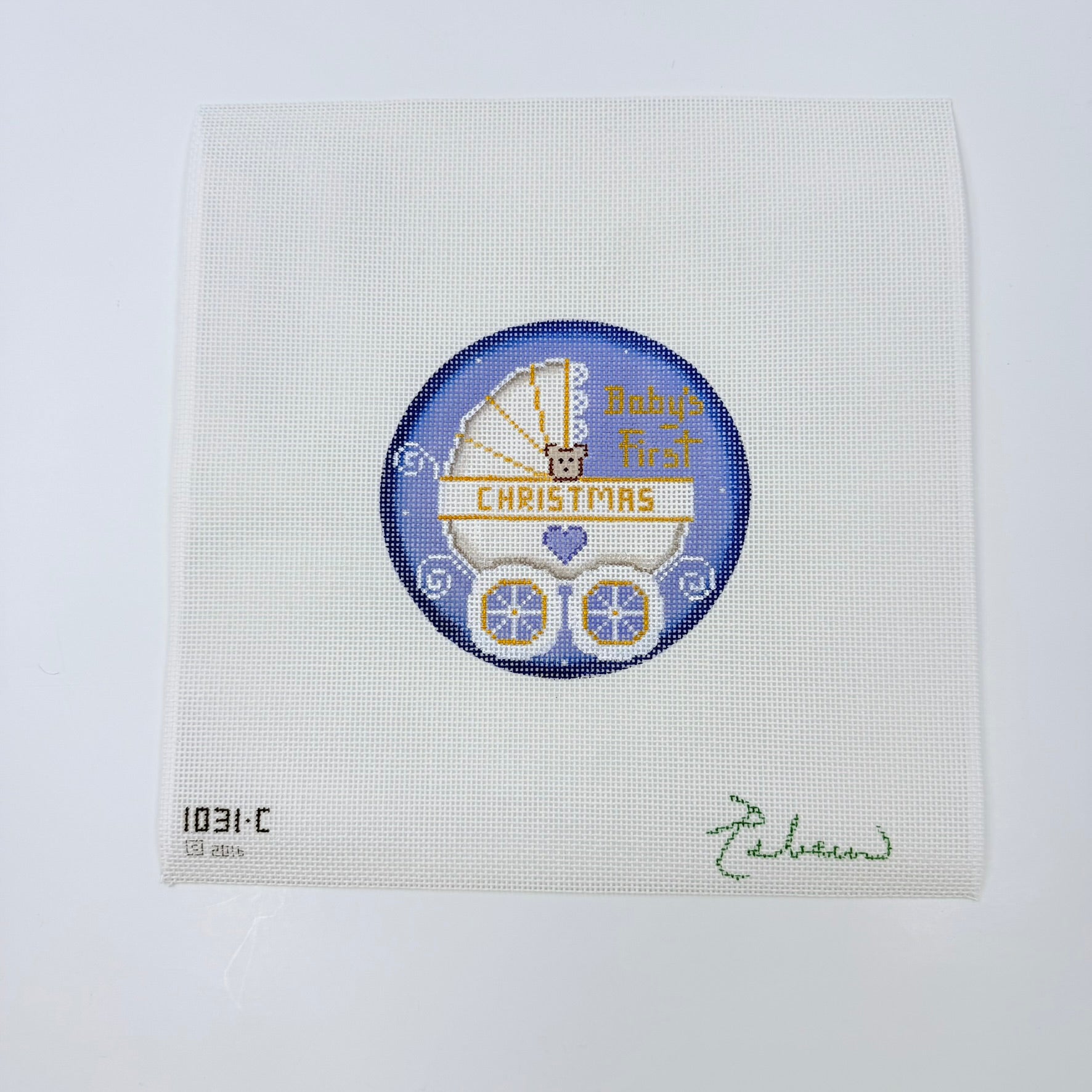 Baby's First Buggy, Boy Round - KC Needlepoint