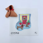 Front Door Dachshund Mini Sock Canvas - KC Needlepoint