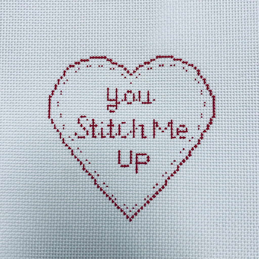 You Stitch Me Up Heart Canvas - KC Needlepoint