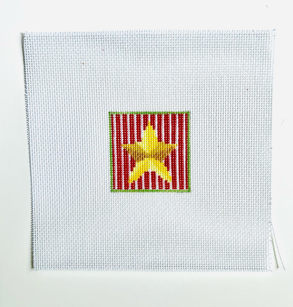 Star Square Canvas - KC Needlepoint