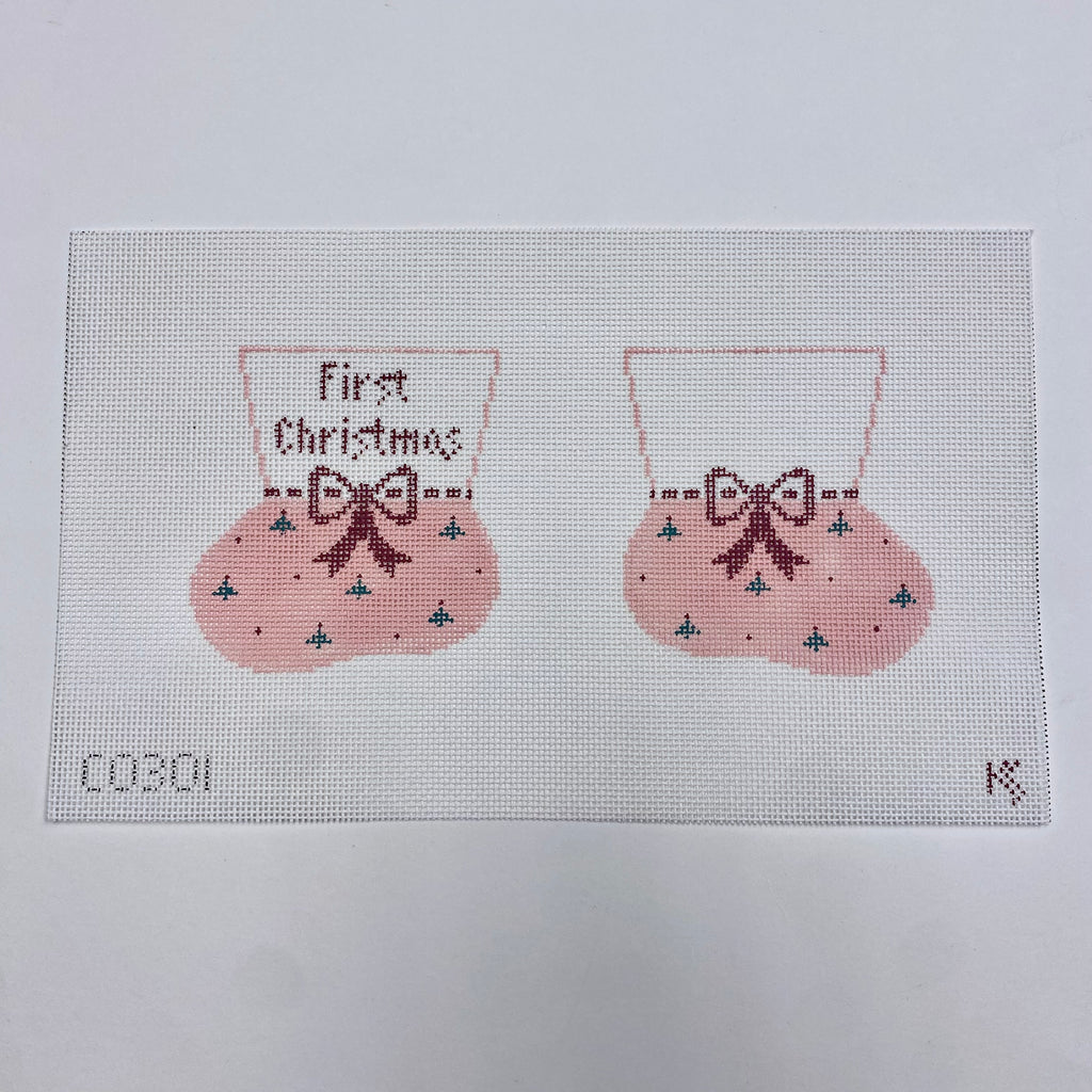 Pink Baby Booties Canvas