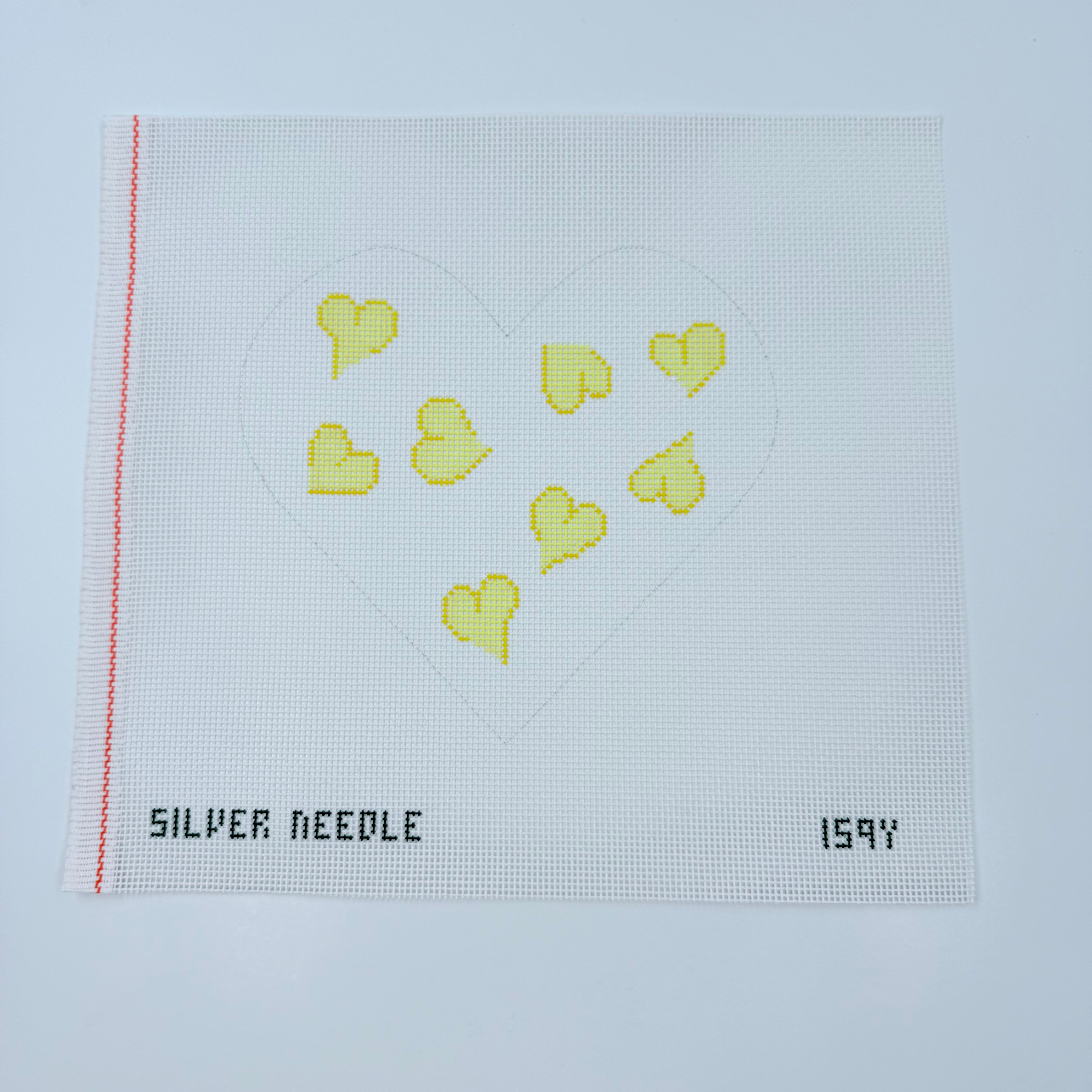 Yellow Hearts Canvas - KC Needlepoint