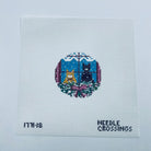 Christmas Cats Round Canvas - KC Needlepoint