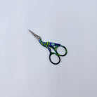 Blue and Green Floral Stork Scissors - KC Needlepoint