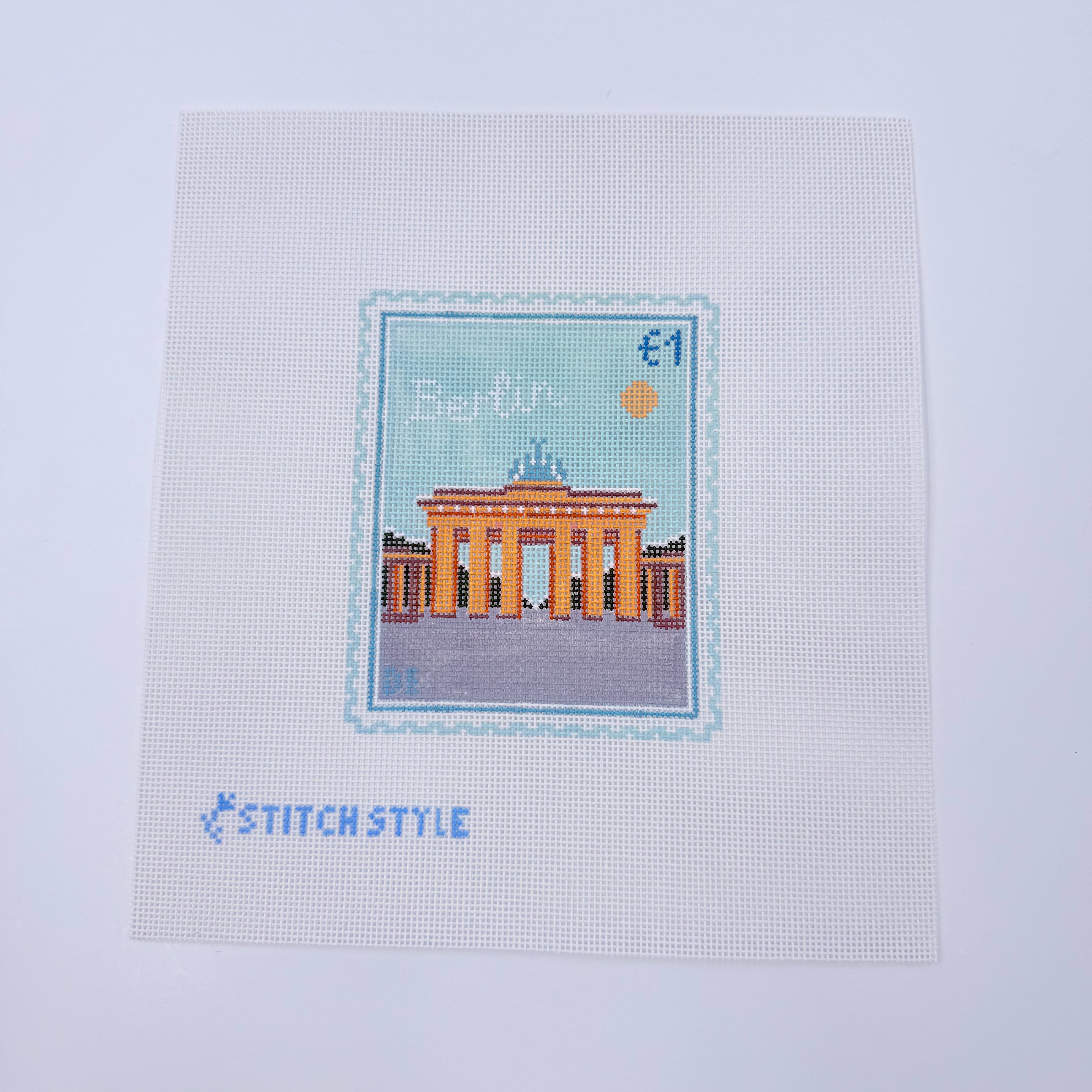 Berlin Brandenburg Gate Stamp Needlepoint Canvas - KC Needlepoint