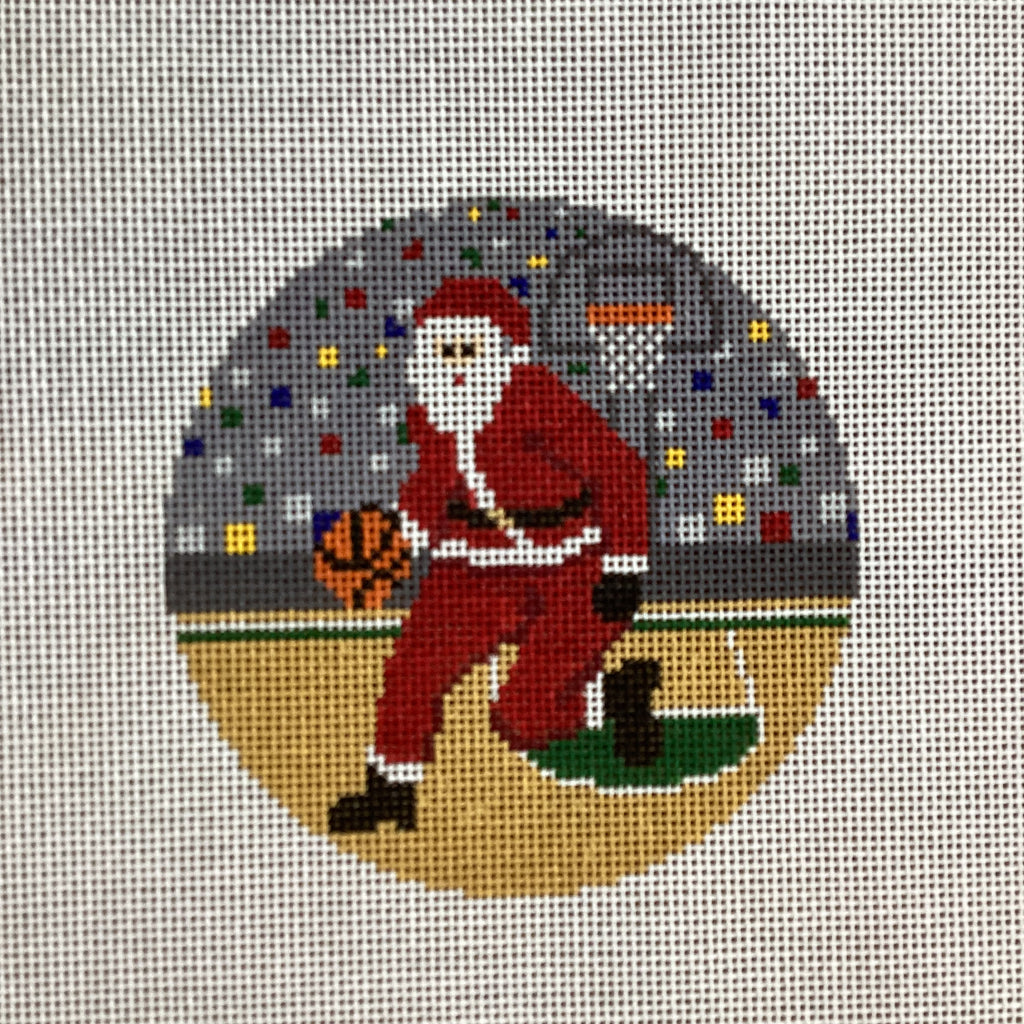Basketball Santa Canvas - KC Needlepoint
