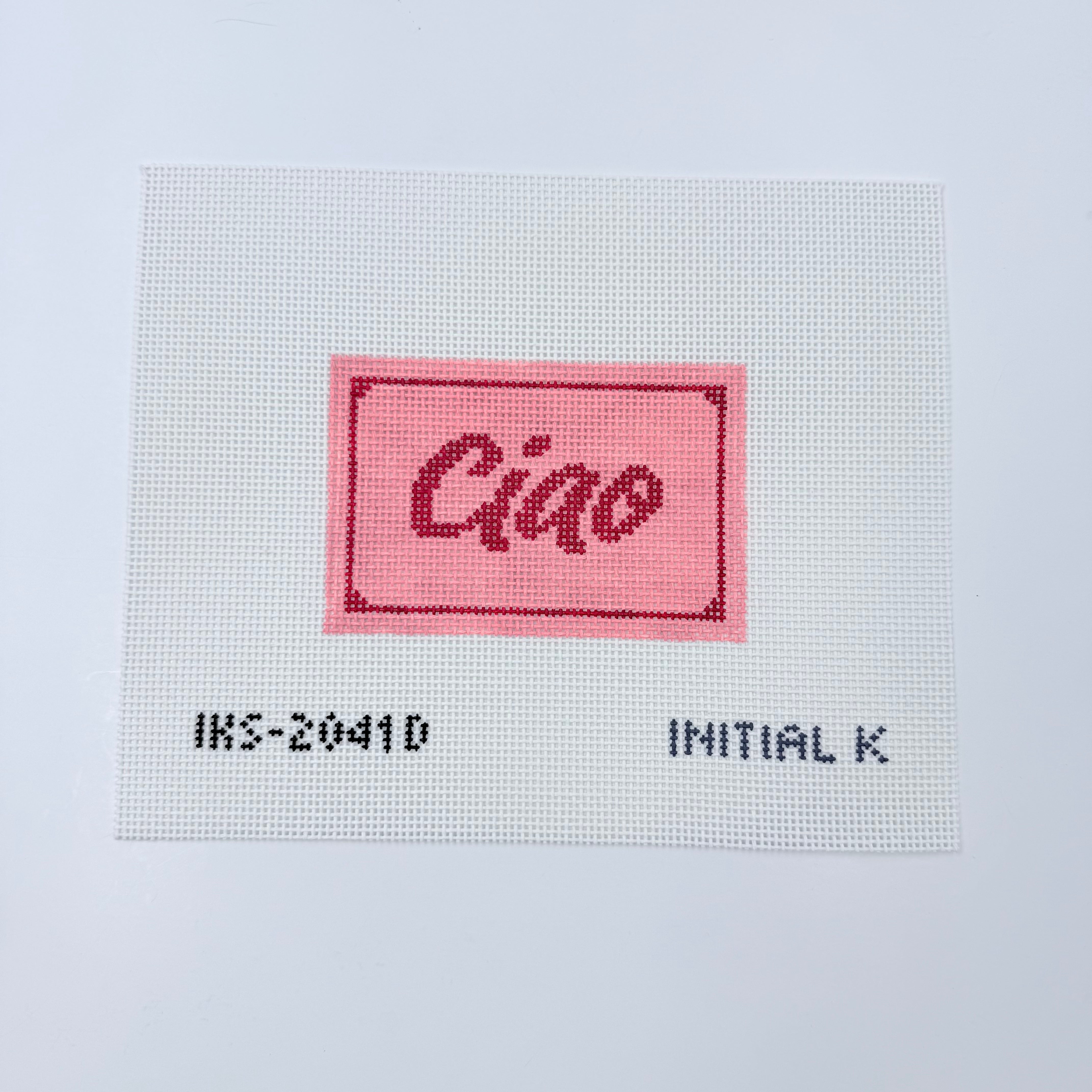Ciao on PInk Canvas - KC Needlepoint