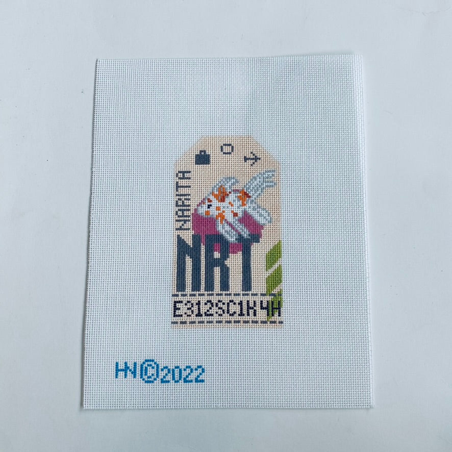 Narita Vintage Travel Tag Canvas - KC Needlepoint
