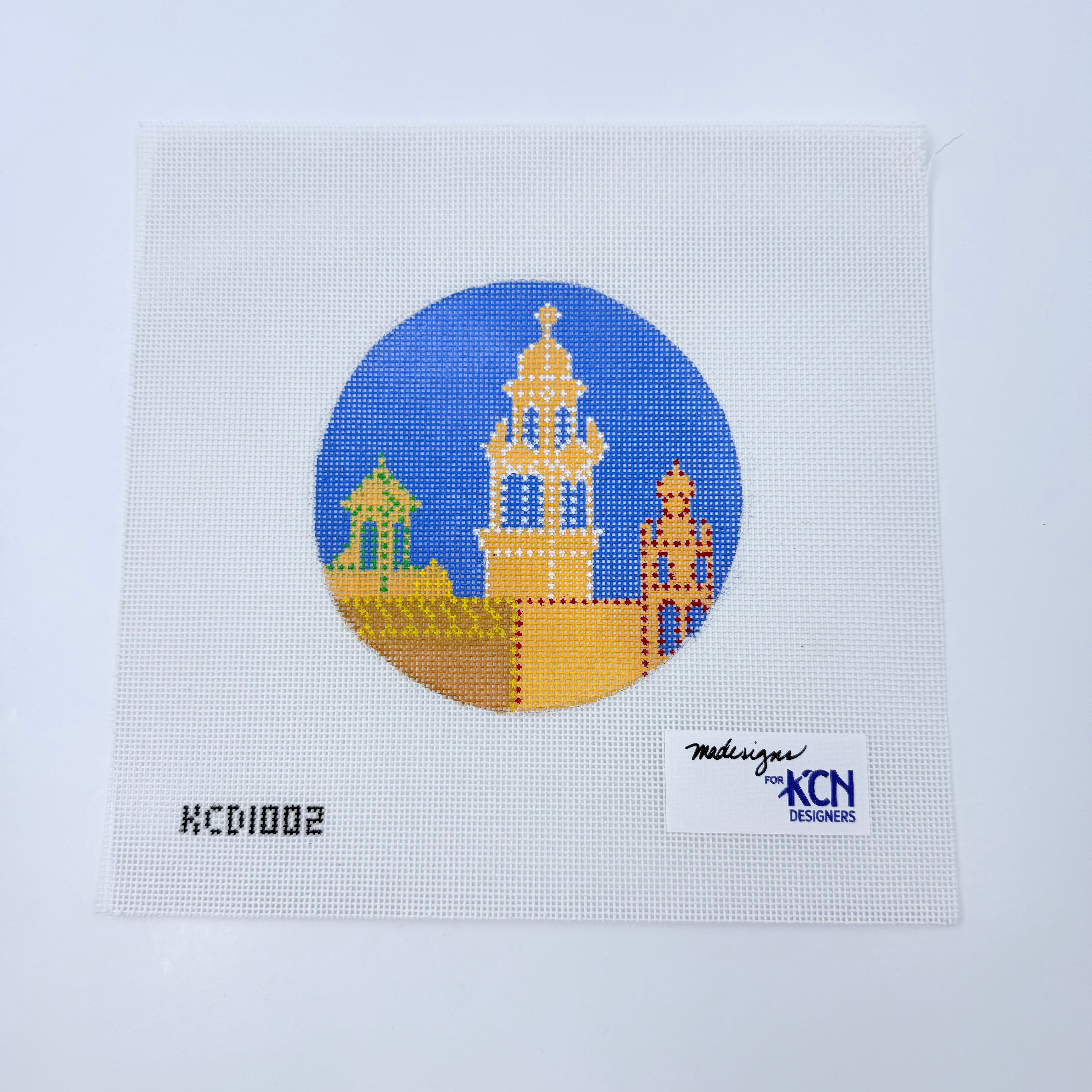 Plaza Lights 4 1/2" Round Canvas - KC Needlepoint