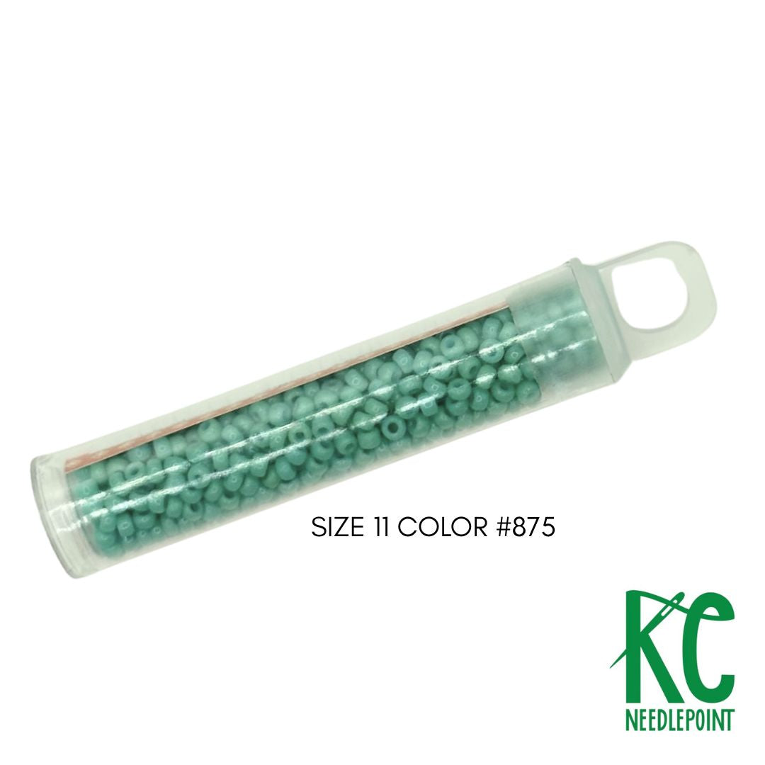 Size 11 Seed Beads 875 Navajo Turquoise - KC Needlepoint