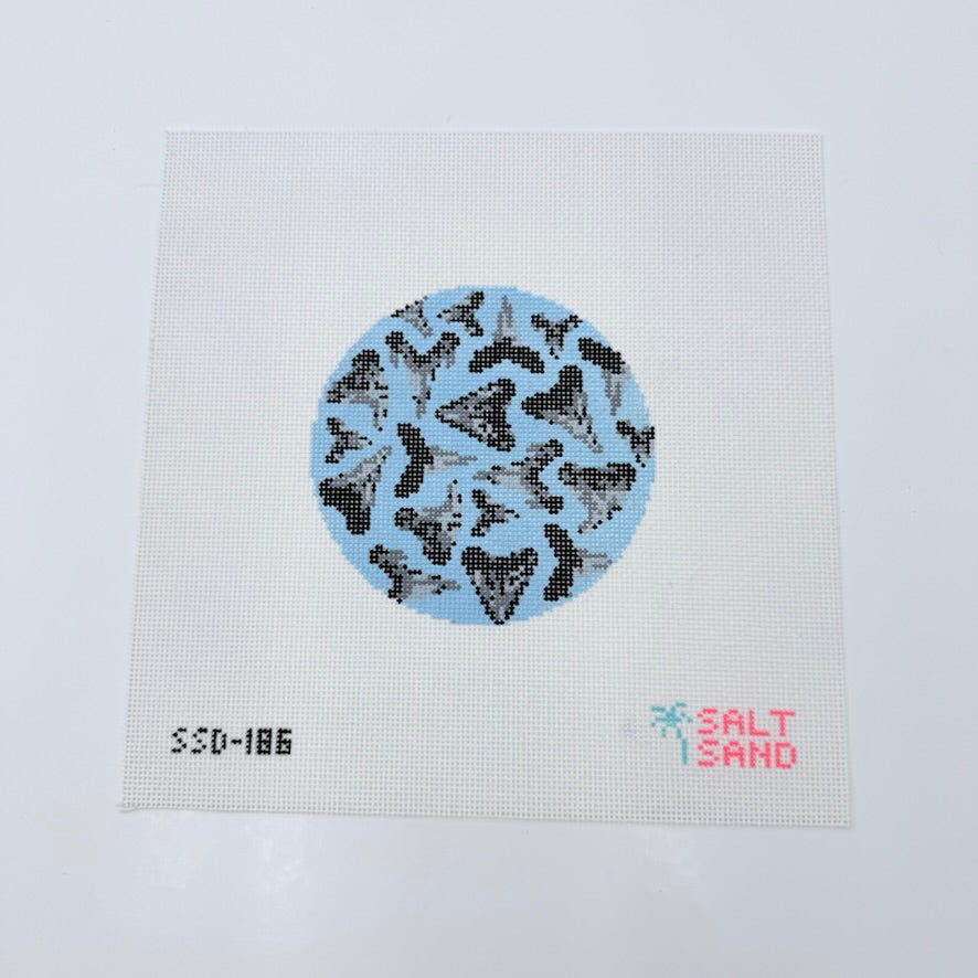 Shark Tooth Round Canvas - KC Needlepoint