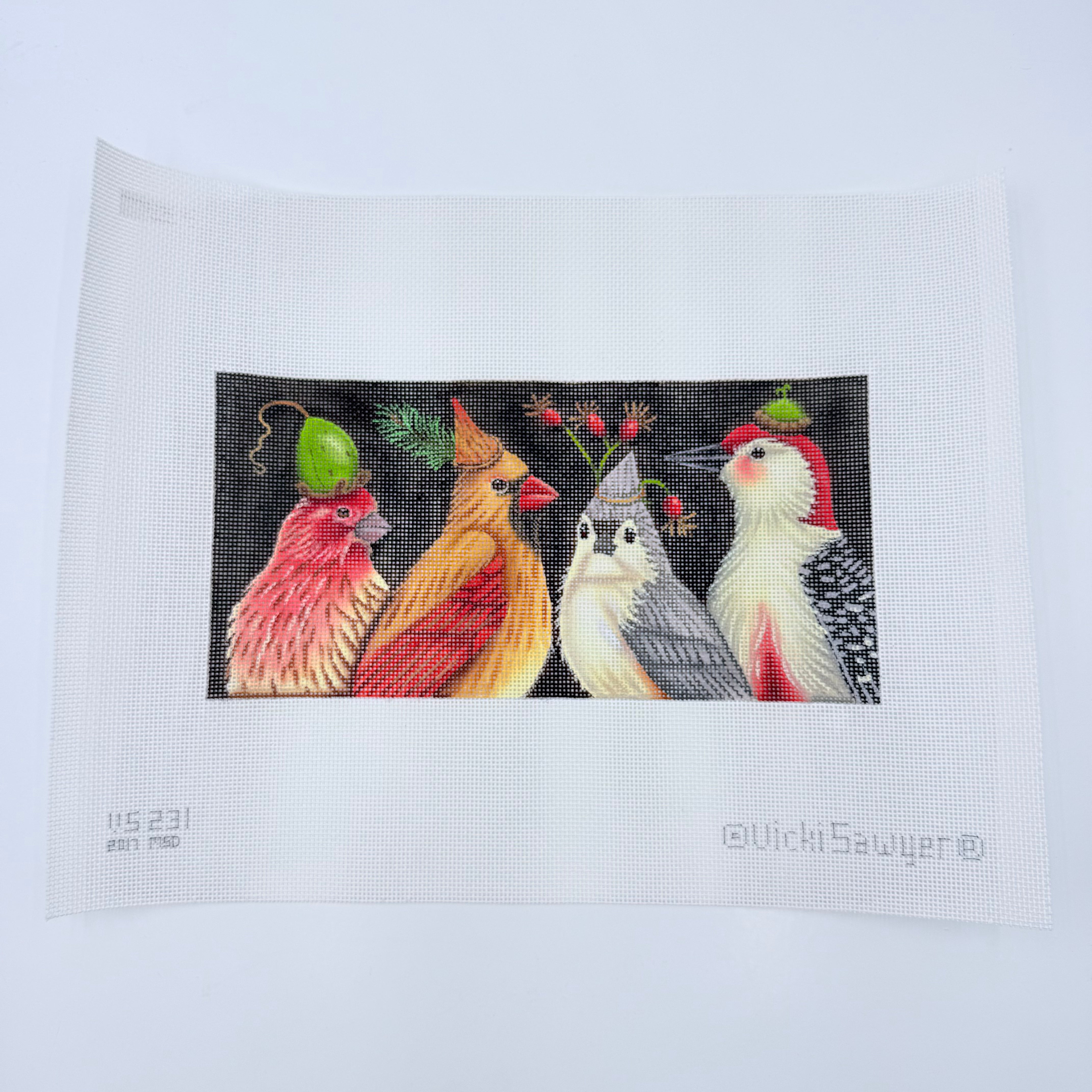 A Touch of Red Needlepoint Canvas - KC Needlepoint