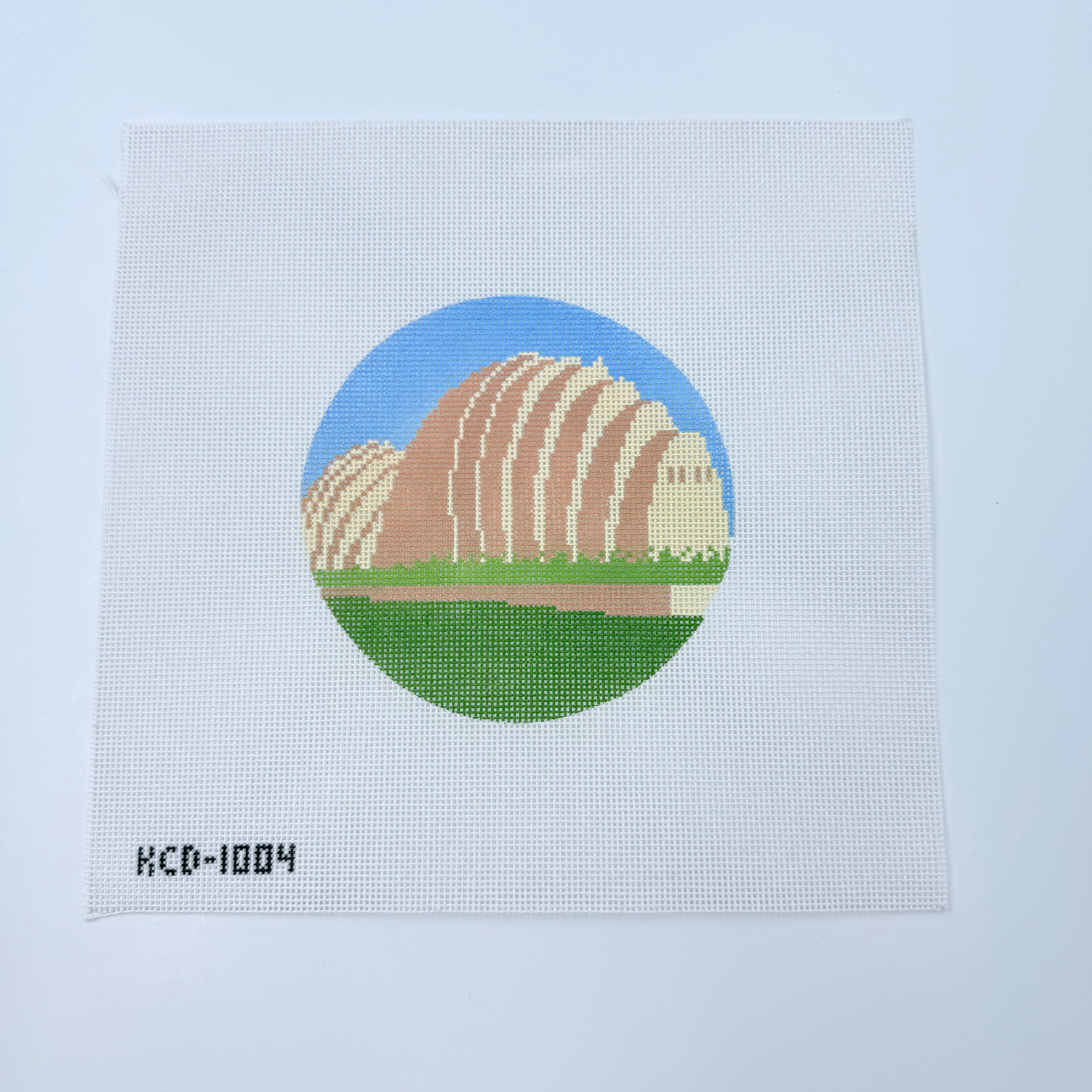 Kauffman Center 4 1/2" Round Canvas - KC Needlepoint
