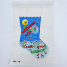 Night Flight Biplane Stocking Canvas - KC Needlepoint
