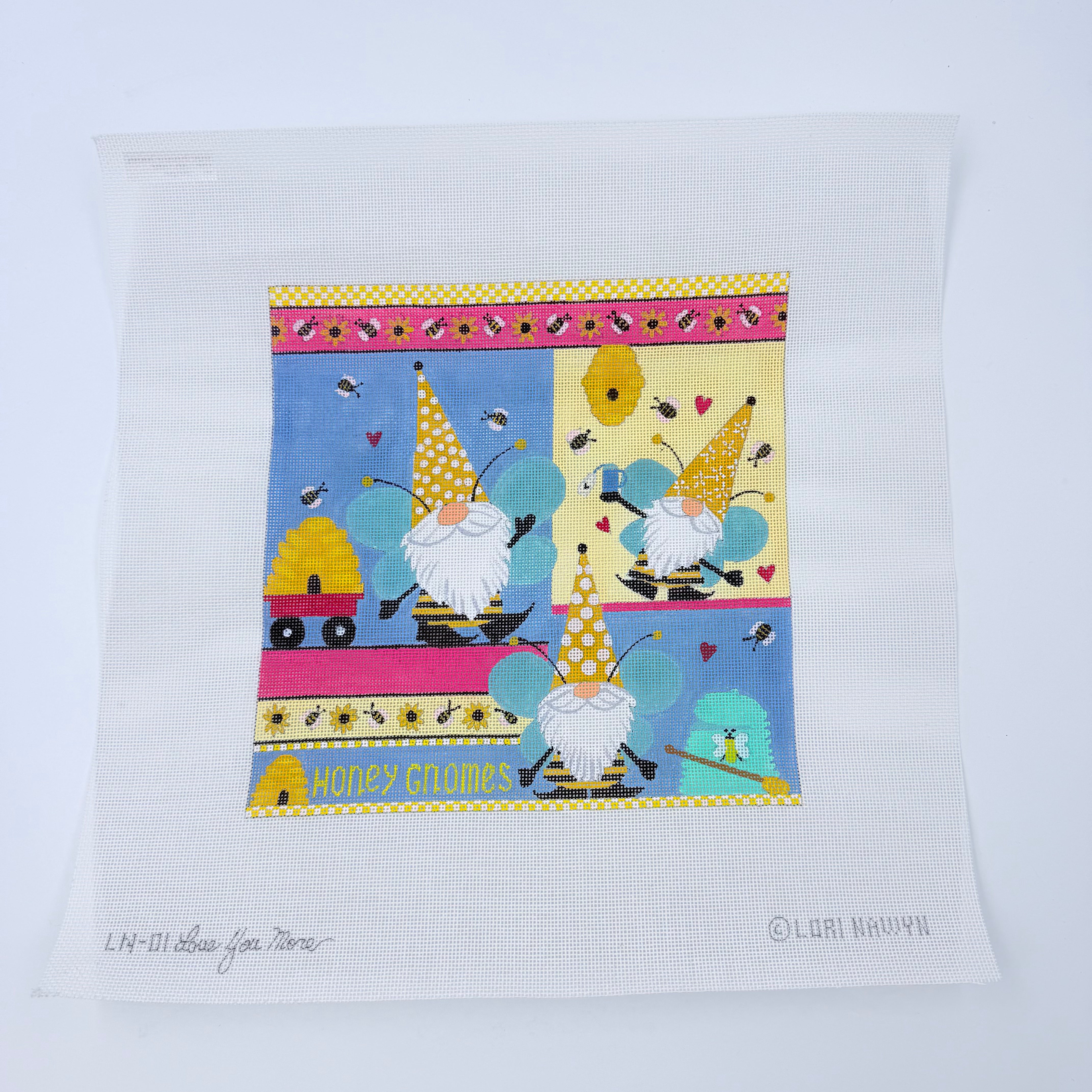 Honey Gnomes Canvas - KC Needlepoint