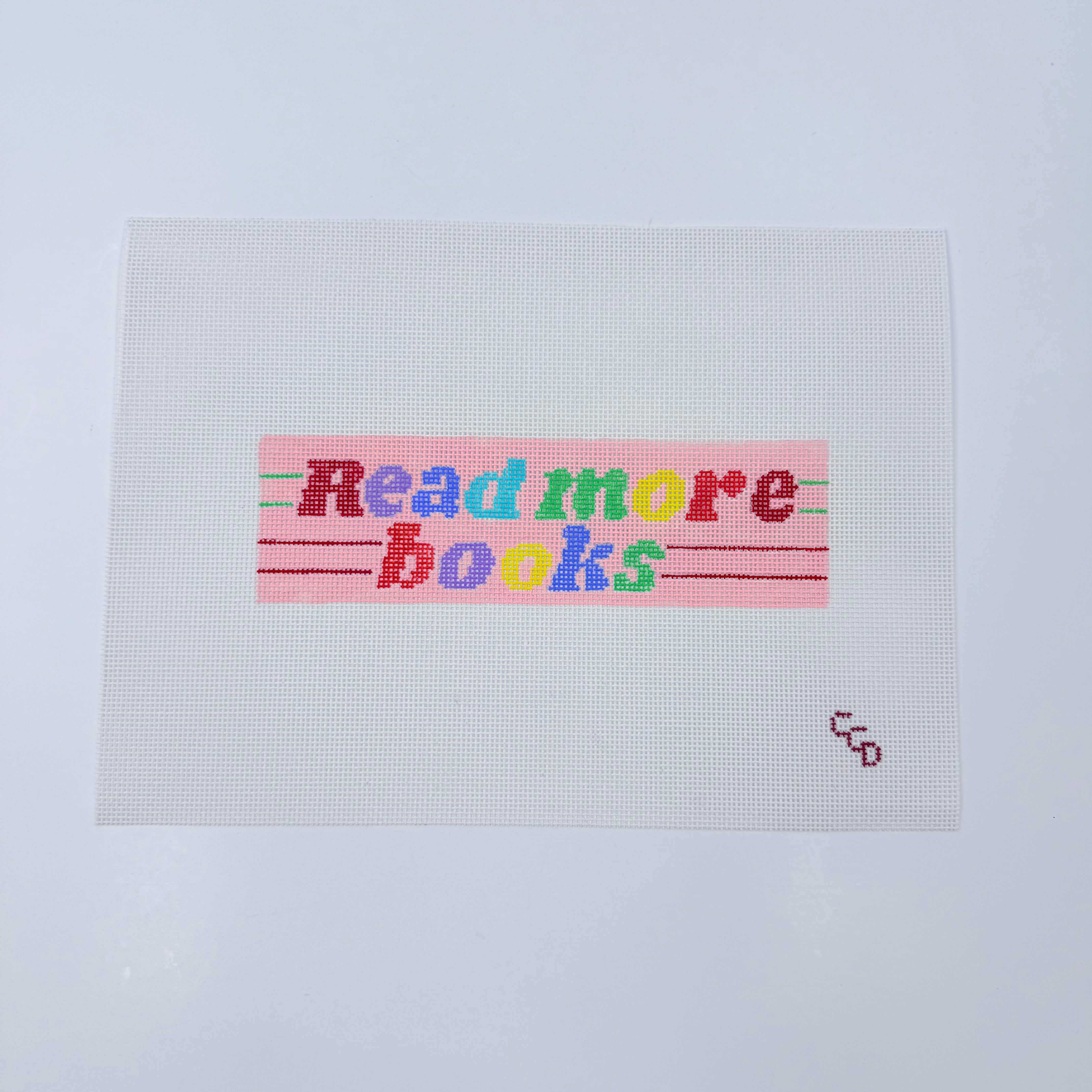 Read More Books Bookmark Canvas - KC Needlepoint