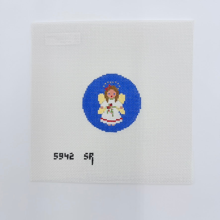 Rose Angel Canvas - KC Needlepoint