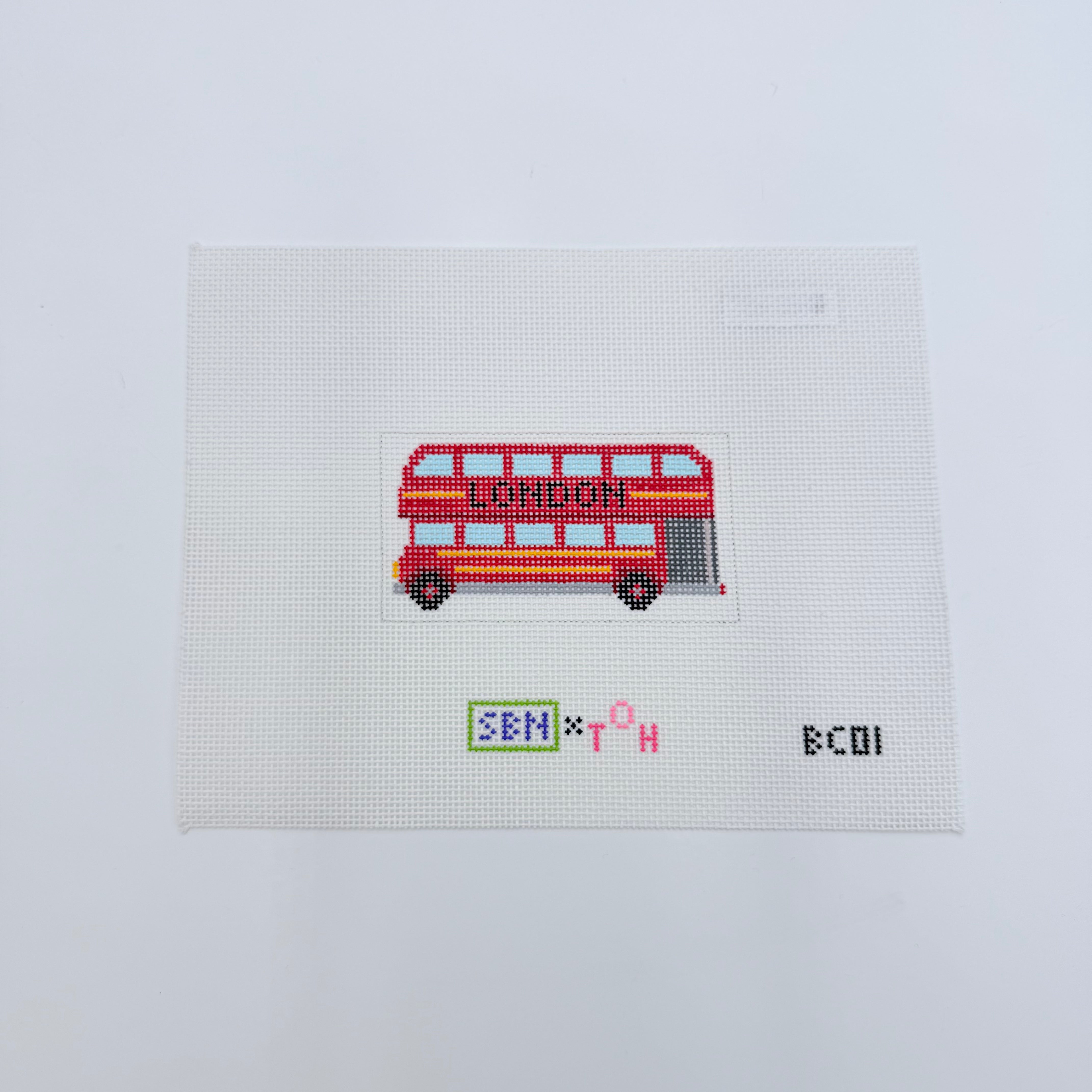 London Bus Mini Canvas - KC Needlepoint