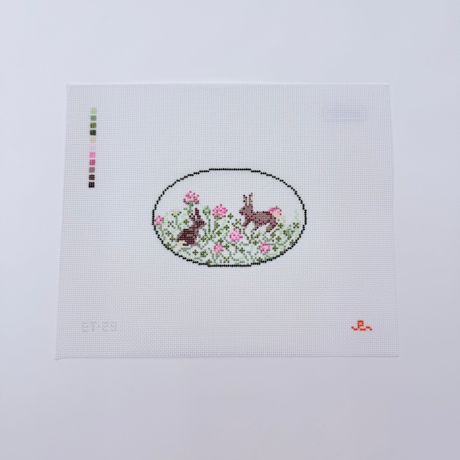 Bunny in Clover Canvas - KC Needlepoint