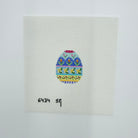 Yellow Flower Stripe Mini Egg Canvas - KC Needlepoint