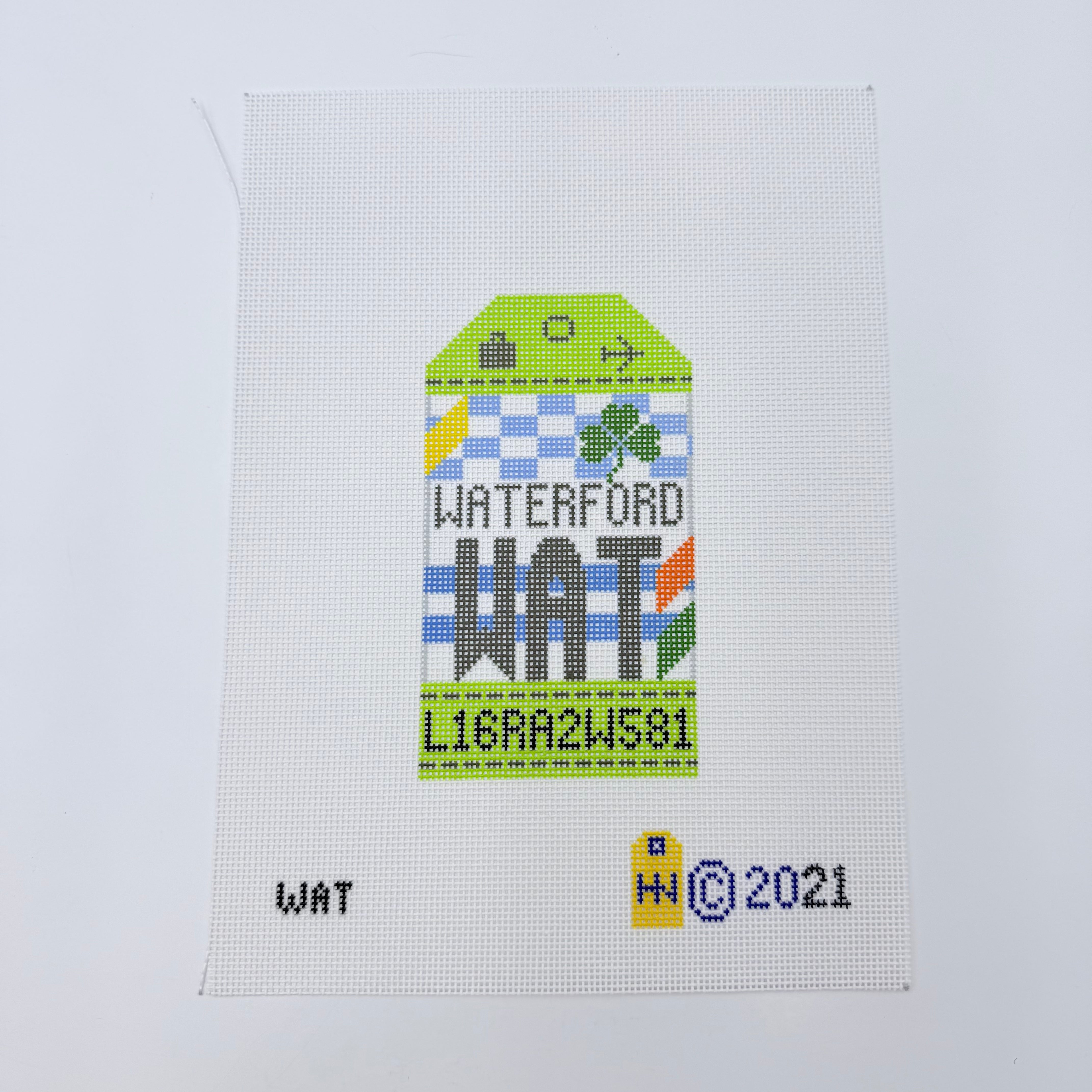 Waterford Vintage Travel Tag Canvas - KC Needlepoint
