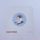 Ice Skates Round Canvas - KC Needlepoint