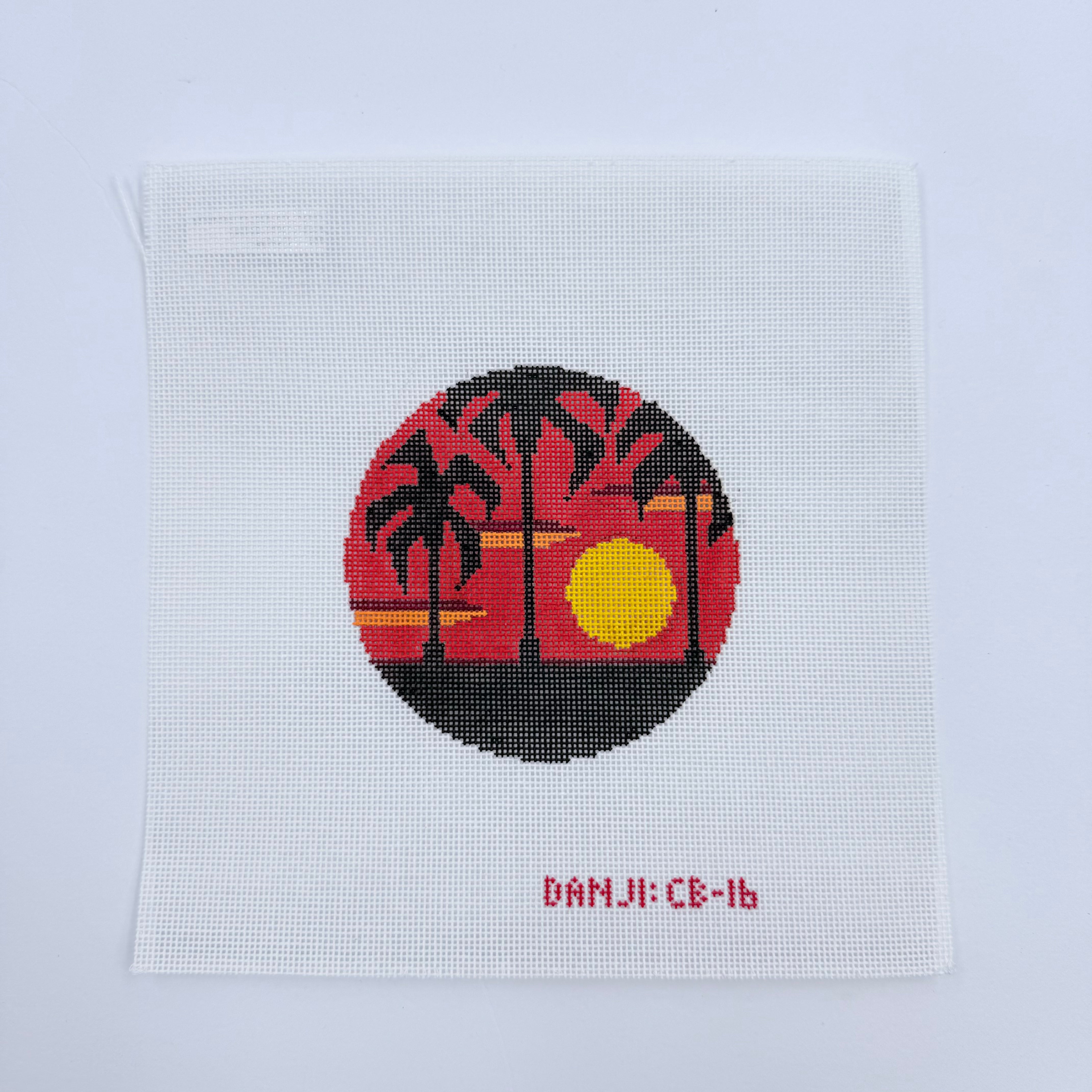 Palm Tree Sunset Canvas - KC Needlepoint