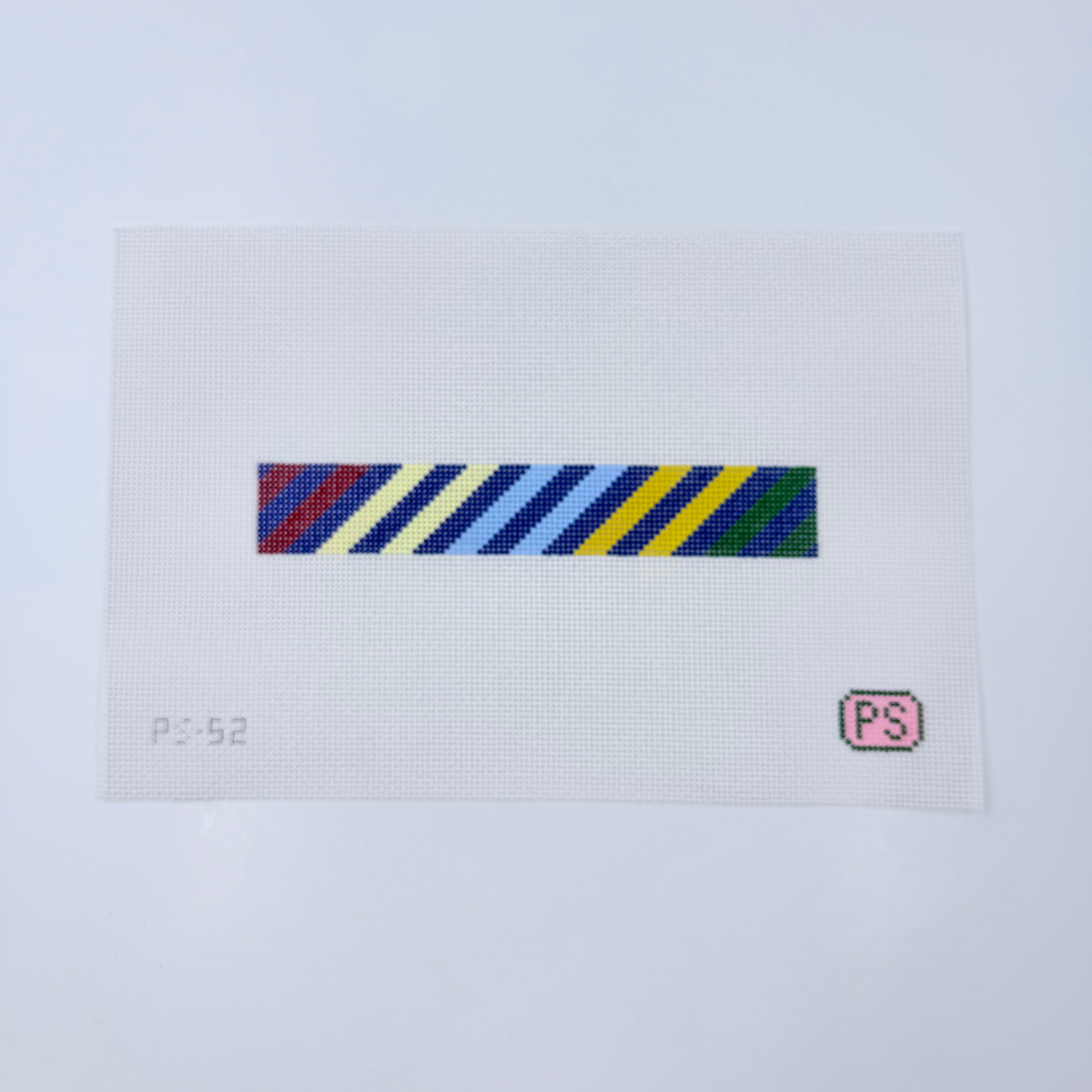 Bow Tie Stripe Key Fob Canvas - KC Needlepoint