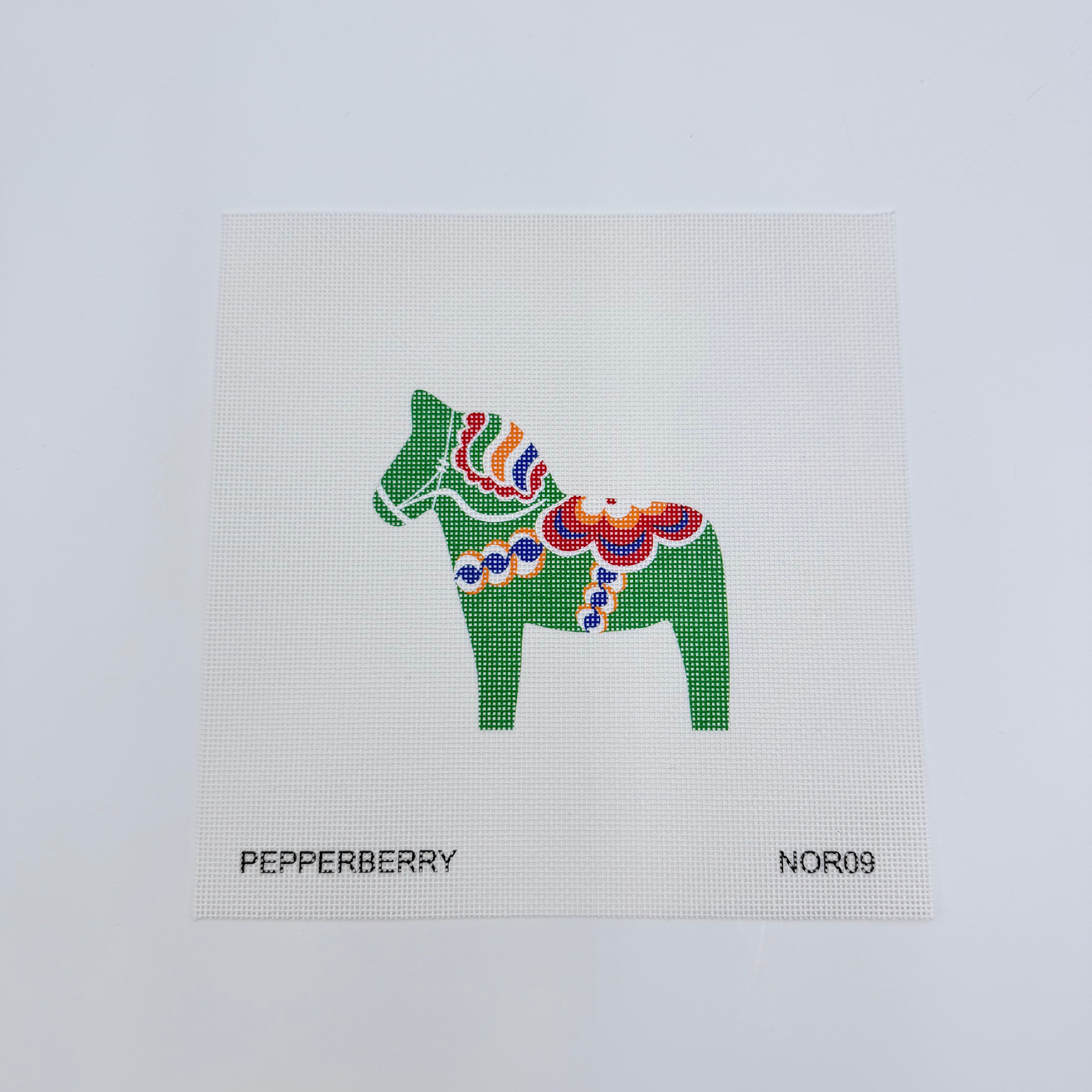 Green Dala Horse Canvas - KC Needlepoint