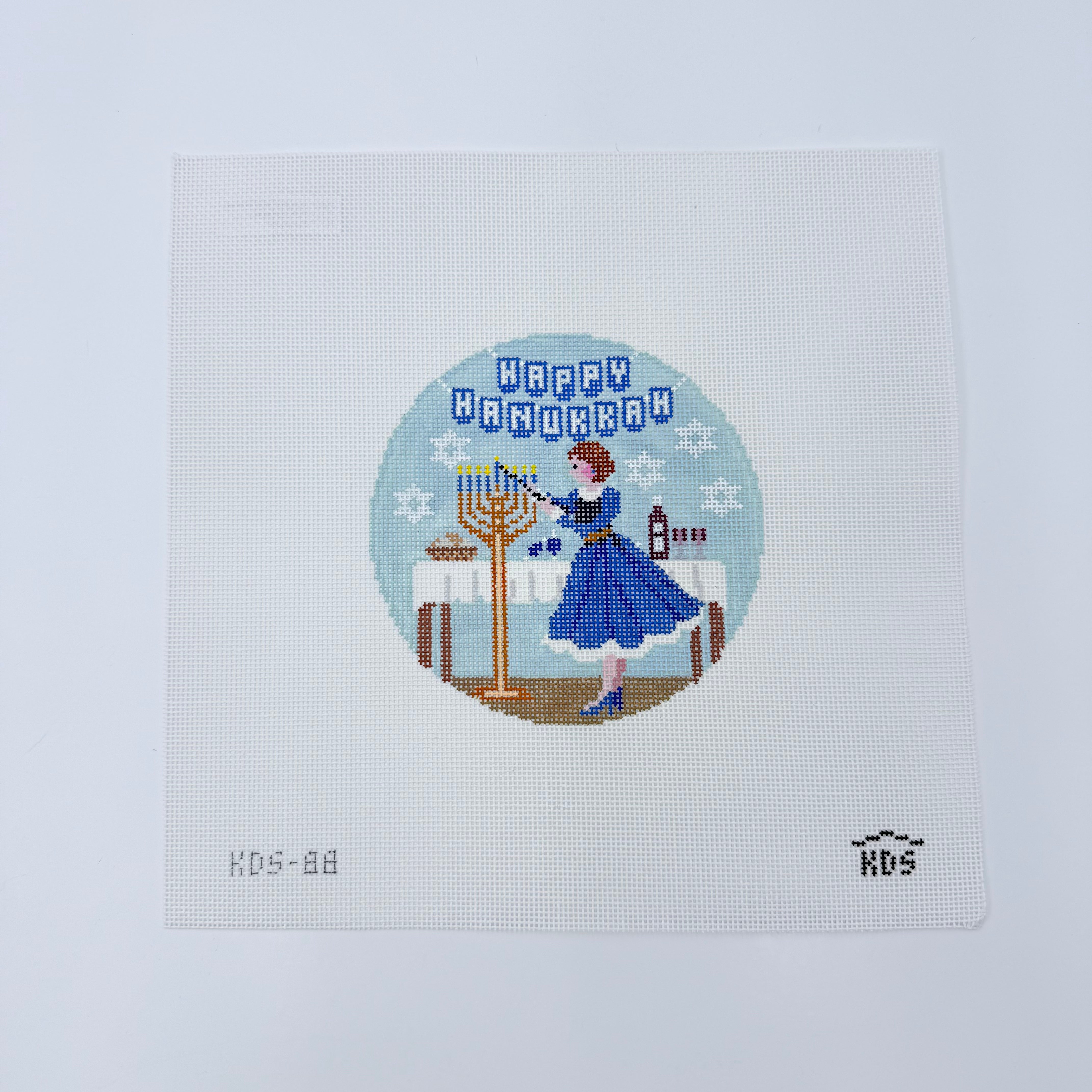 Betty Loves Haunkkah Canvas - KC Needlepoint