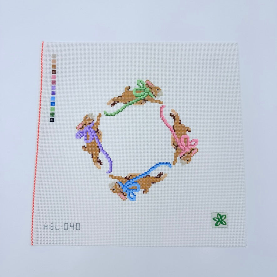Jumping Bunnies Canvas - KC Needlepoint