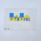 Yellow Beach House Mini House Canvas - KC Needlepoint