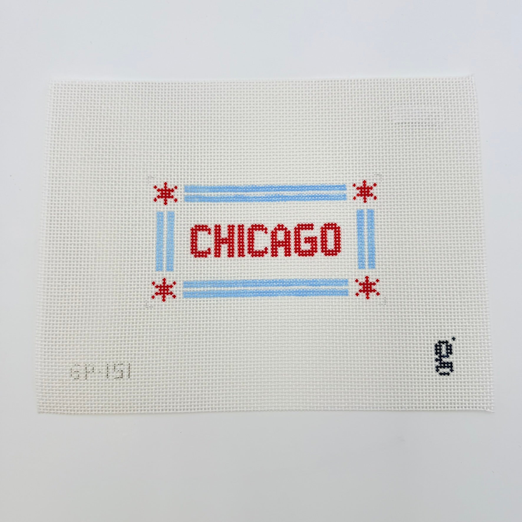 Chicago Mini Sign Canvas - KC Needlepoint