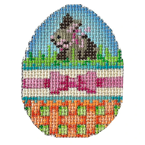 Bunny Bow Mini Egg Canvas - KC Needlepoint