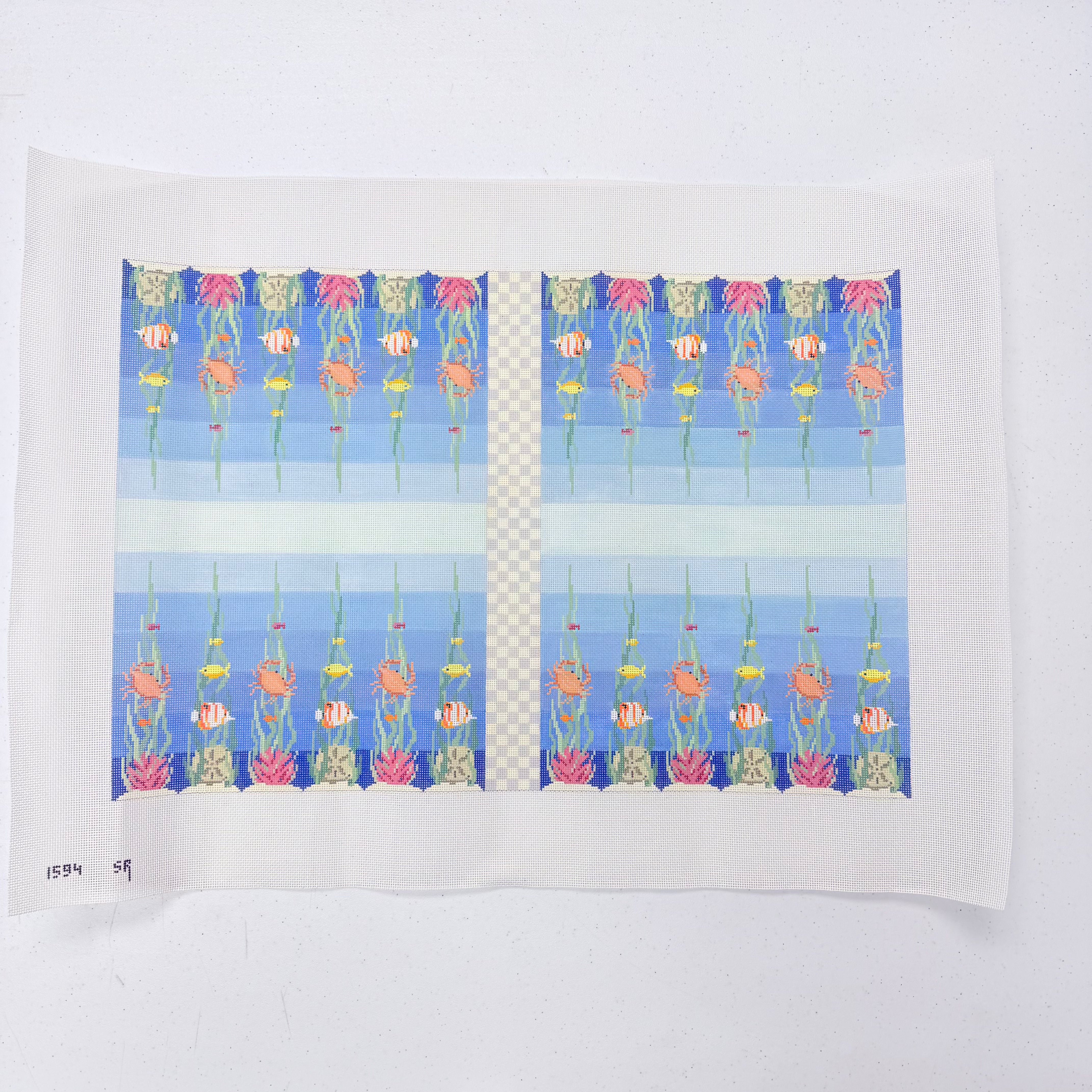 Ocean Floor Backgammon Board Canvas - KC Needlepoint