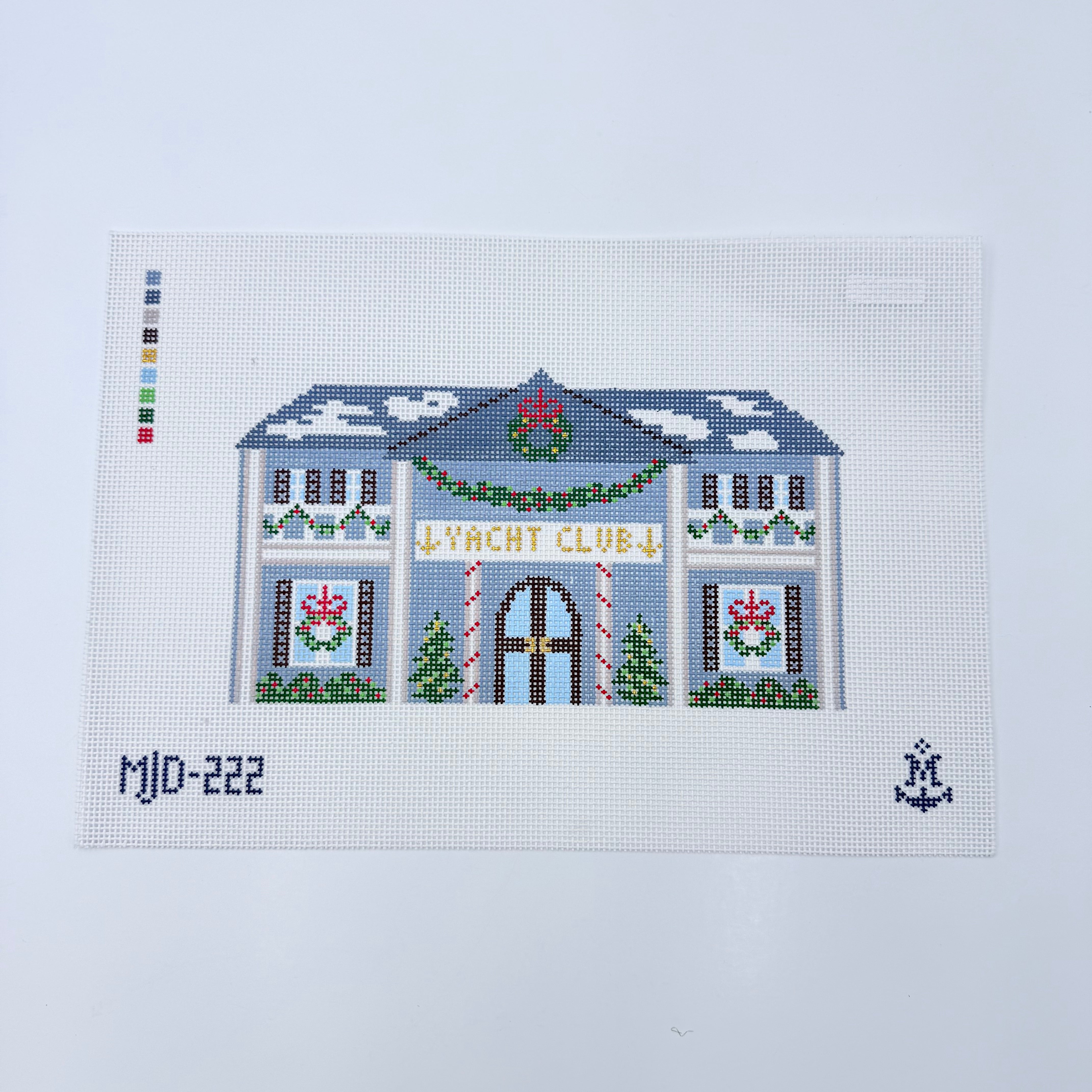 Nautical Christmas Yacht Club Canvas - KC Needlepoint