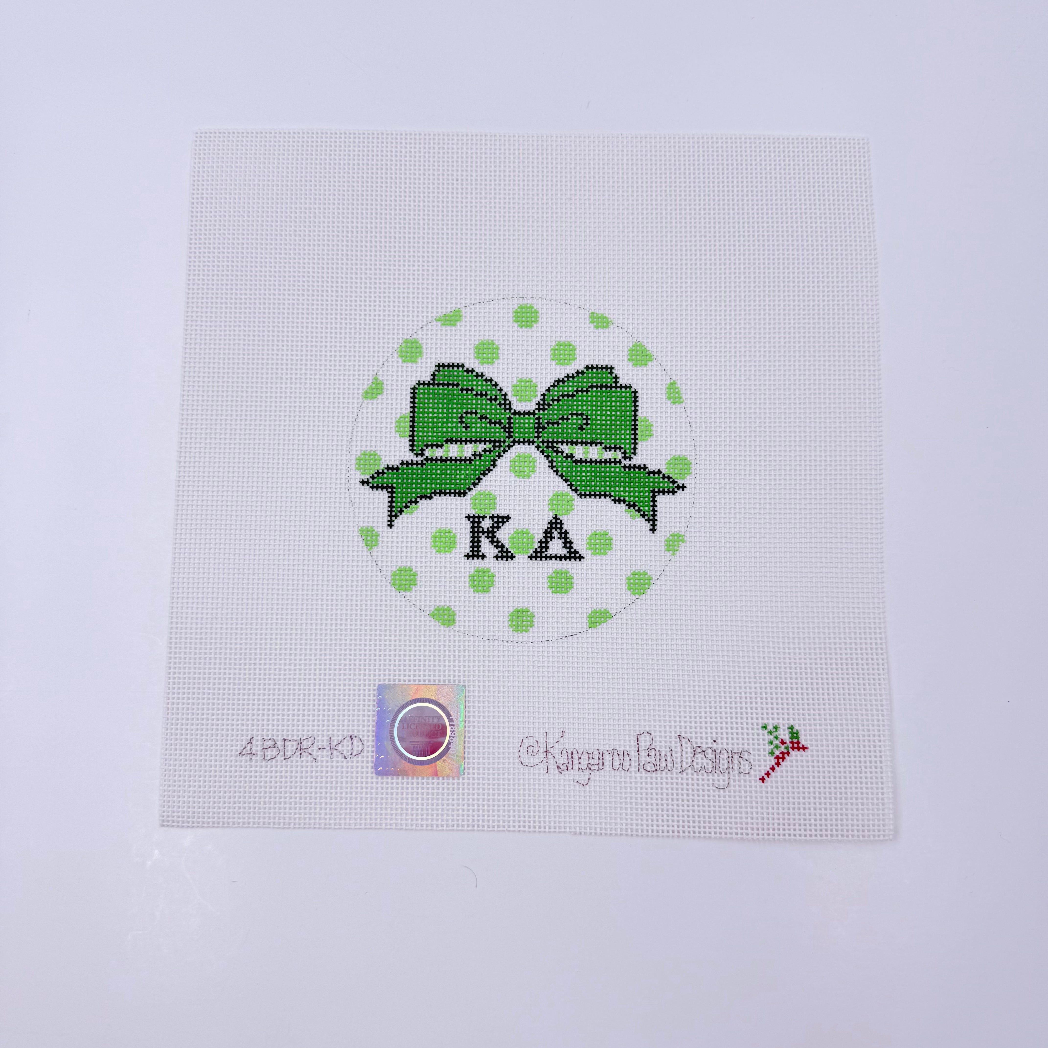 Kappa Delta Bow Round Canvas - KC Needlepoint
