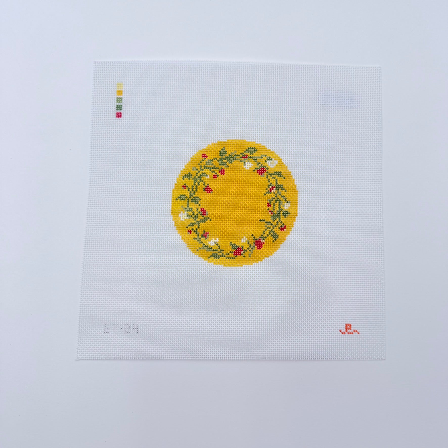 Summer Round Canvas - KC Needlepoint